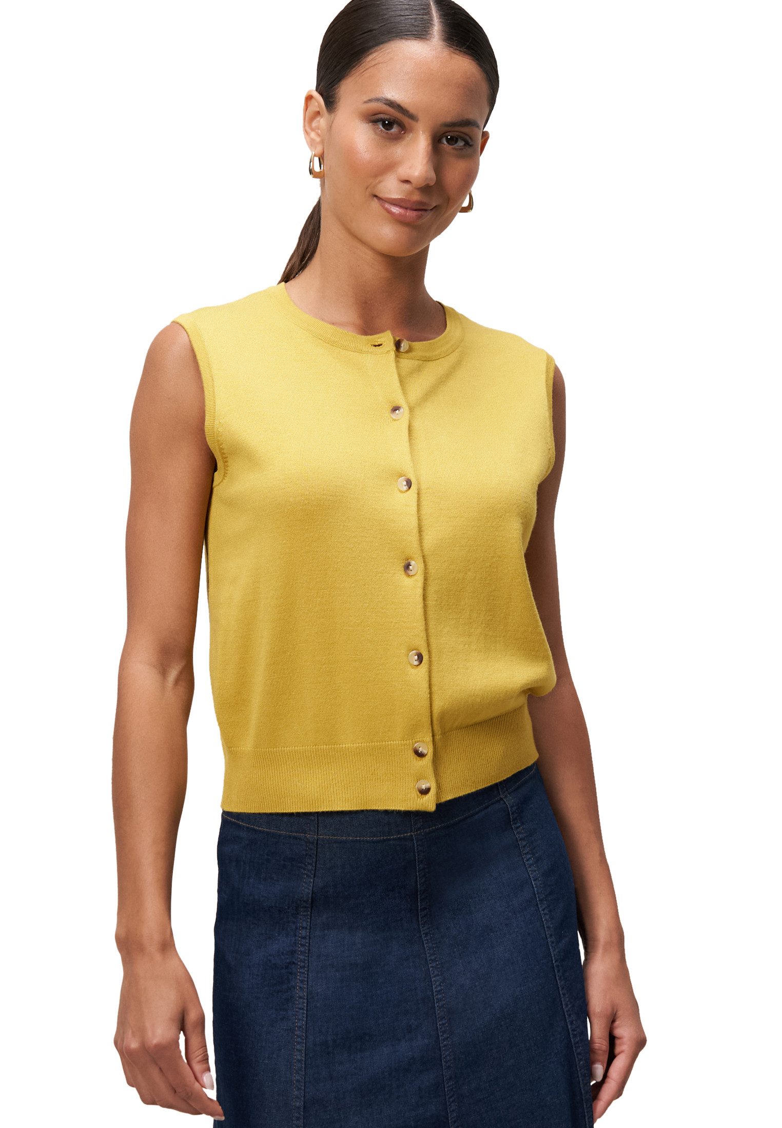 Zero Strickjacke Damen mit Knopfleiste (1-tlg) Knopfleiste günstig online kaufen