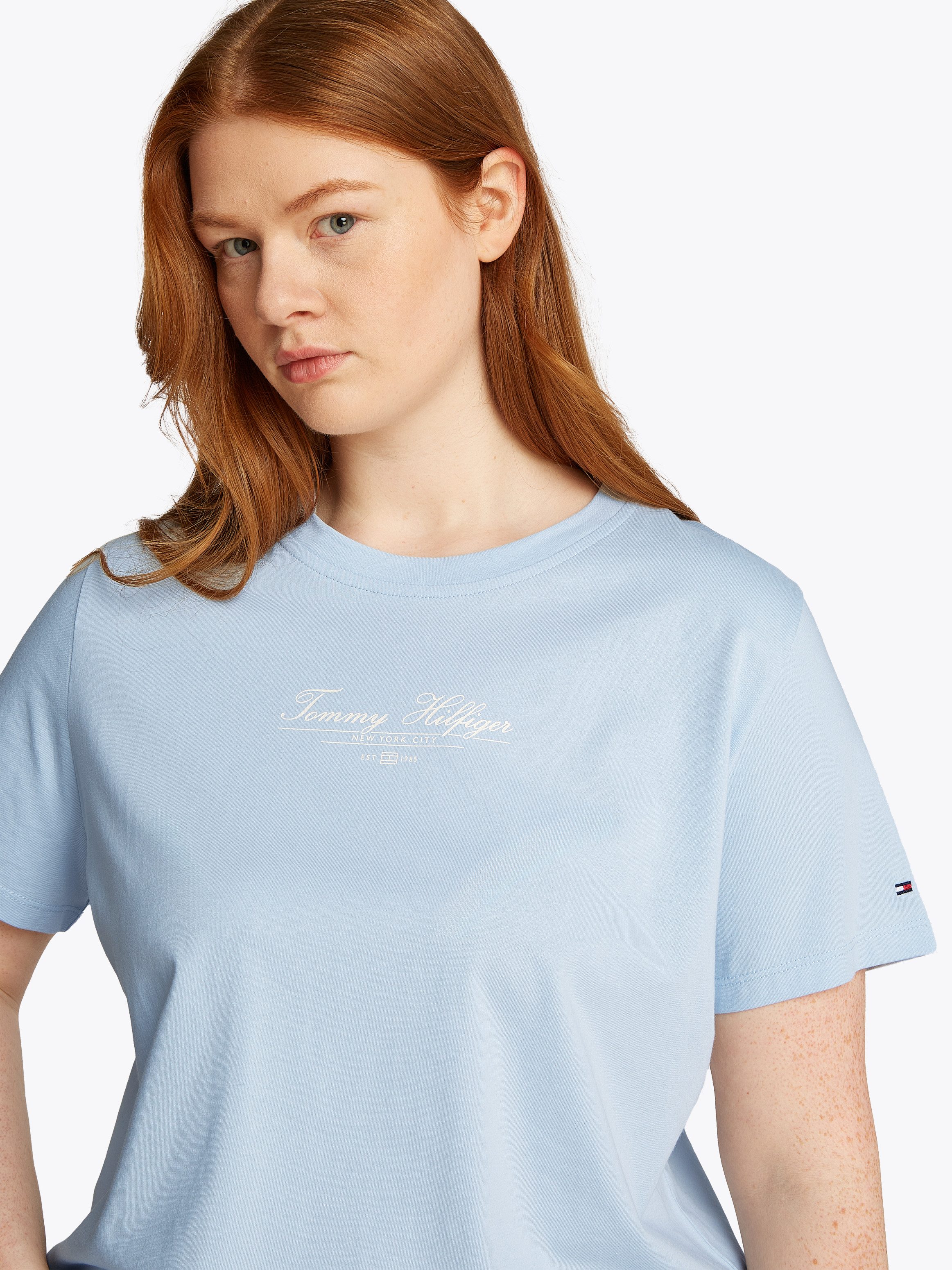 Tommy Hilfiger Curve Rundhalsshirt CRV REG SCRIPT C-NK TEE SS in Großen Grö günstig online kaufen