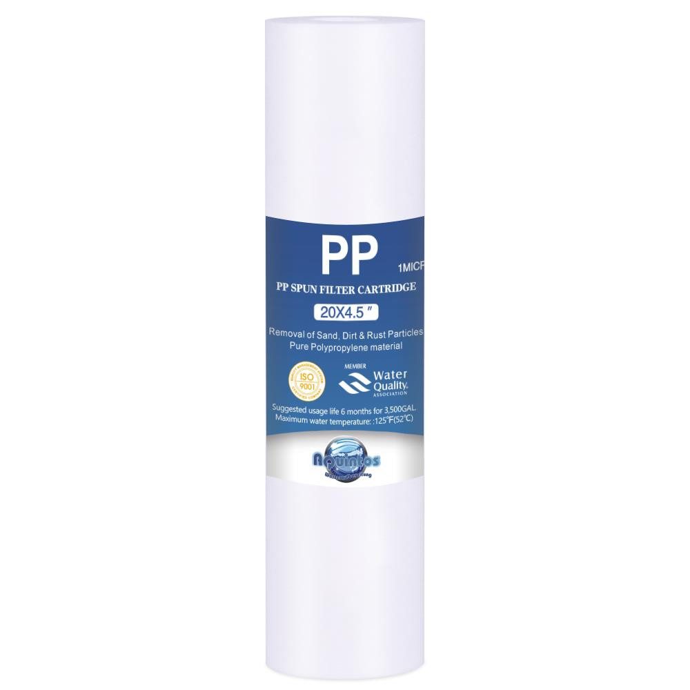 Aquintos Wasseraufbereitung Wasserfilter BIG Blue Sedimenfilter 20x4,5 Zoll 1 micron Filtereinsatz, Zubehör für Filtergehäuse, Polypropylen