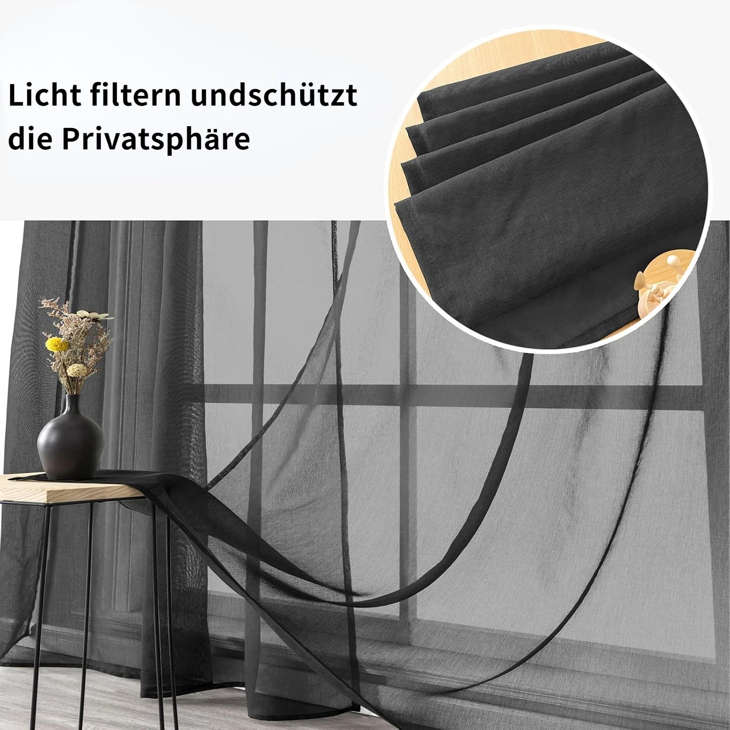 BYSURE Gardine, Ösen (2 St), transparent, günstig online kaufen