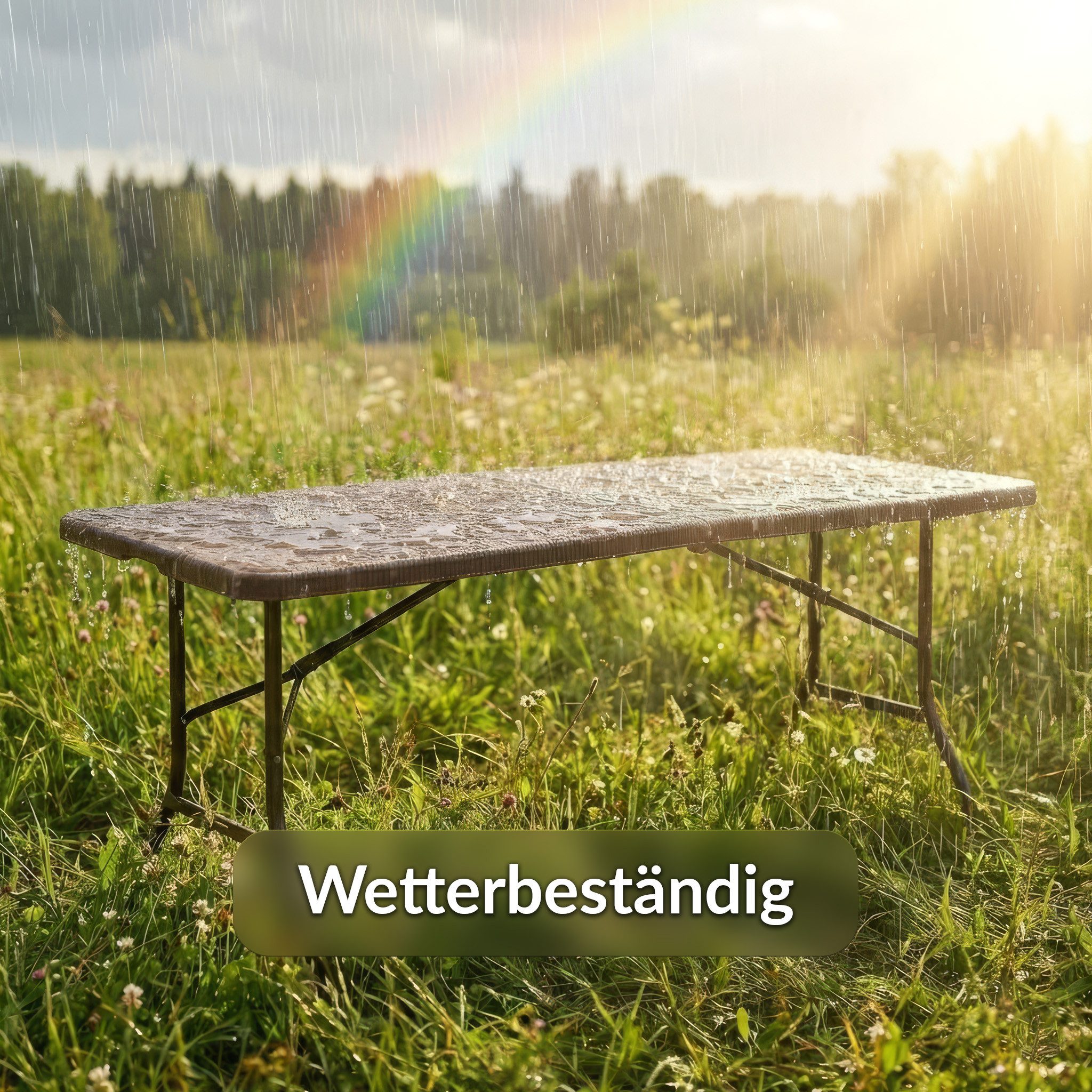 Floordirekt Klapptisch Gartentisch Miyako klappbar 183x75 cm wetterfest faltbar Tragegriff, belastbar bis 150 kg für Garten, Terrasse & Events – Bild 5 von 5