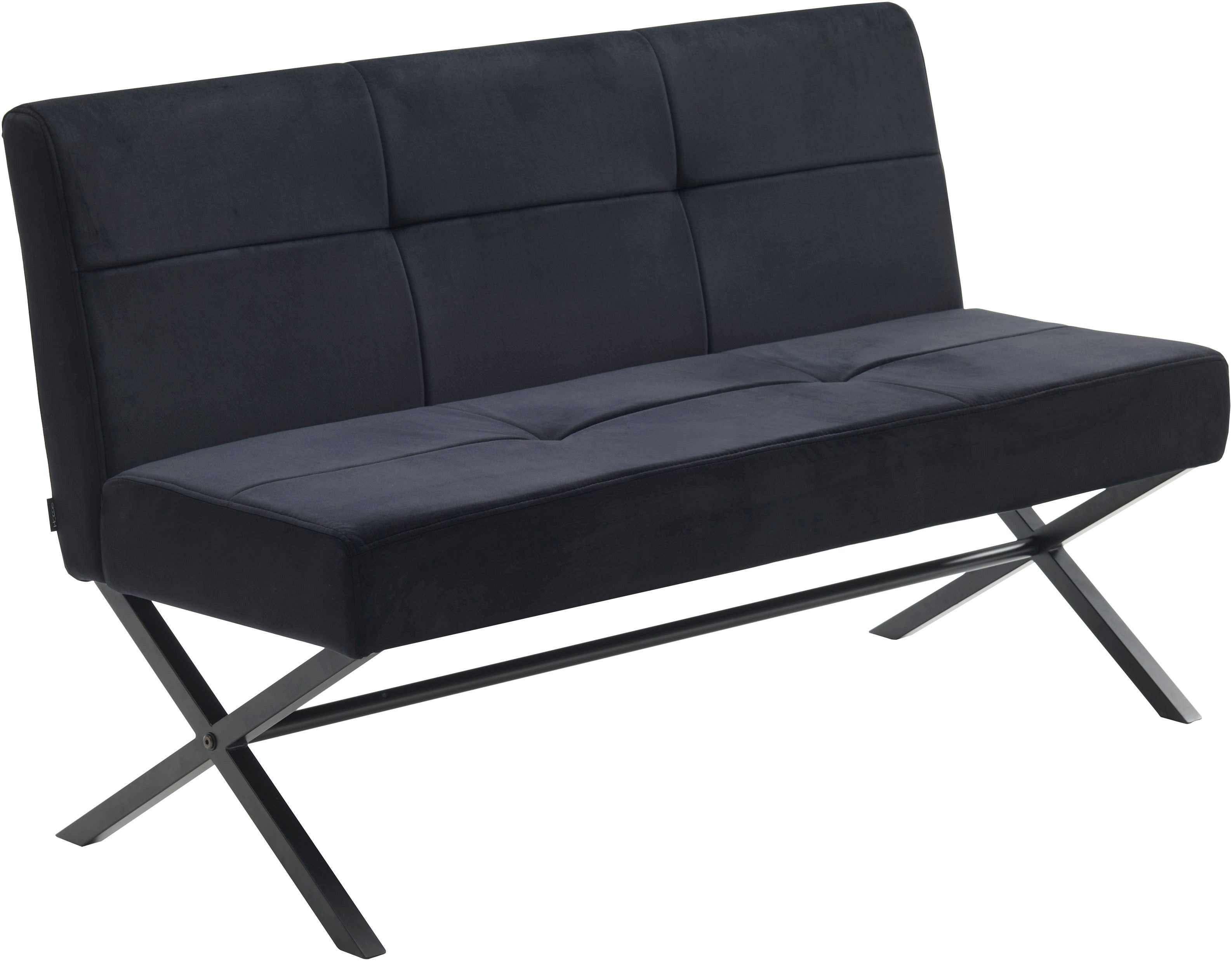 OTTO home Polsterbank Narzisse, OTTOs Choice (Esszimmerbank, Bank, Sitzbank), X-Gestell aus schwarzen Metall, pflegeleichter Samtvelours, 140 cm