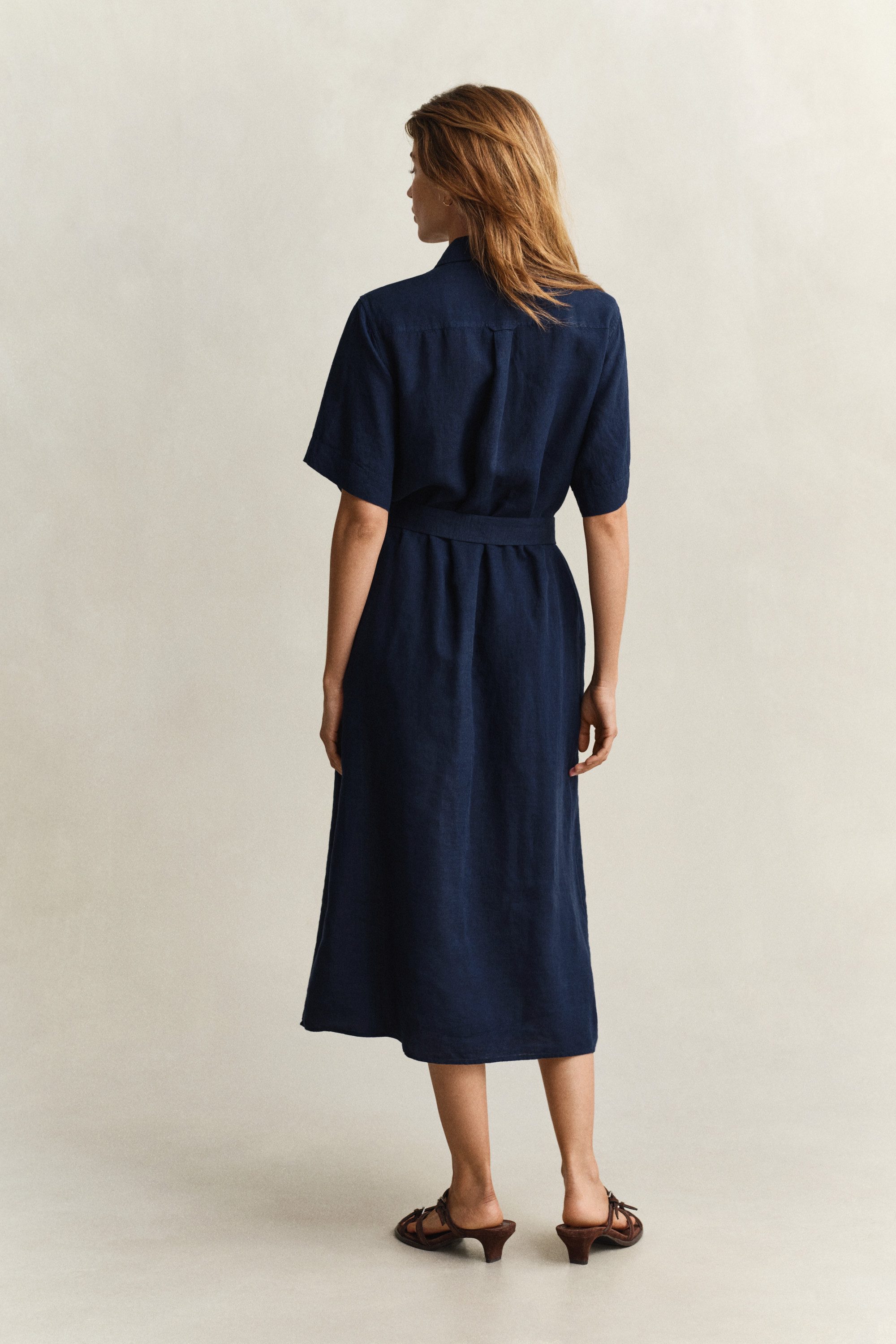 Gant Hemdblusenkleid LINEN Regular fit mit Bindegürtel