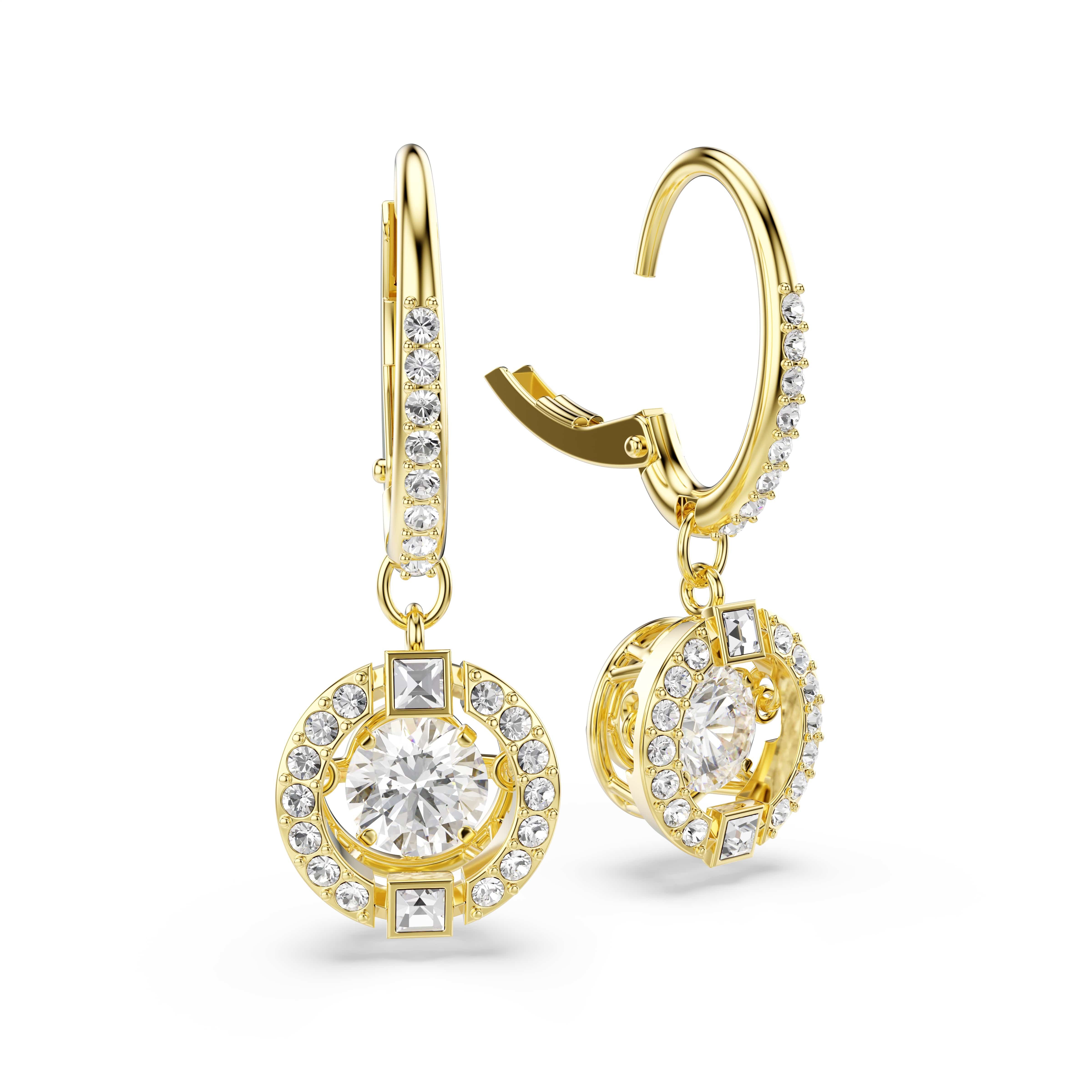 Swarovski Paar Creolen Schmuck Geschenk UNA Ohrringe, mit Swarovski® Kristall – Bild 4 von 5