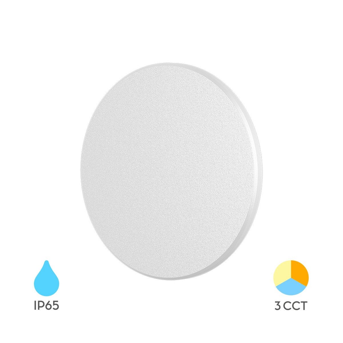 Braytron LED Wandleuchte Designer Wandlicht indirekte Beleuchtung 8W klein Ø12cm, LED fest integriert, Neutralweiß, Kaltweiß, Warmweiß, Energieeffizient, Flimmerfrei, Langlebig, Spritzwassergeschützt, 3CCT