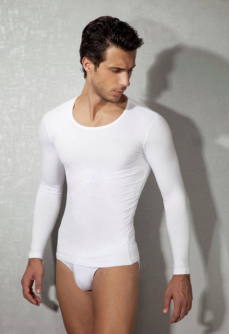 DOREANSE Langarmshirt Herren Premium Basic Oberteil Langarm Langlebig 2955 günstig online kaufen