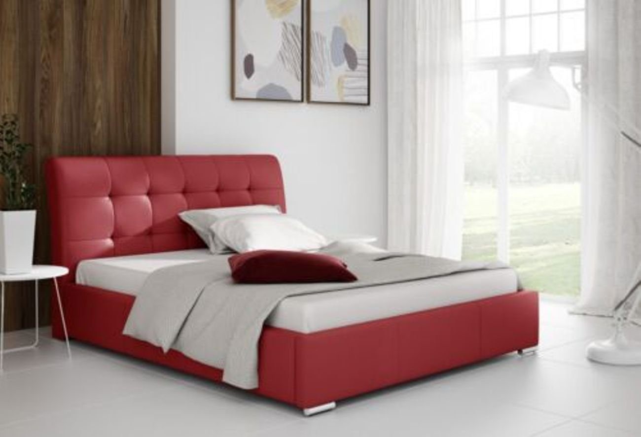 Polsterbett, 160x200 Möbel Rot Schlafzimmer JVmoebel Modern Neu Doppel Luxus Bett Design