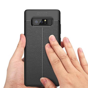 Nalia Smartphone-Hülle Samsung Galaxy Note 8, Leder Look Silikon Hülle / Anti-Fingerabdruck / Kratzfest / Rutschfest