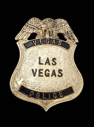 Metamorph Kostüm Las Vegas Police Abzeichen, Glänzende Polizeimarke für Euer Polizist Kostüm