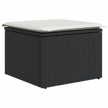 vidaXL Gartenlounge-Set 5-tlg. Garten-Sofagarnitur mit Kissen Schwarz Poly Rattan, (1-tlg)