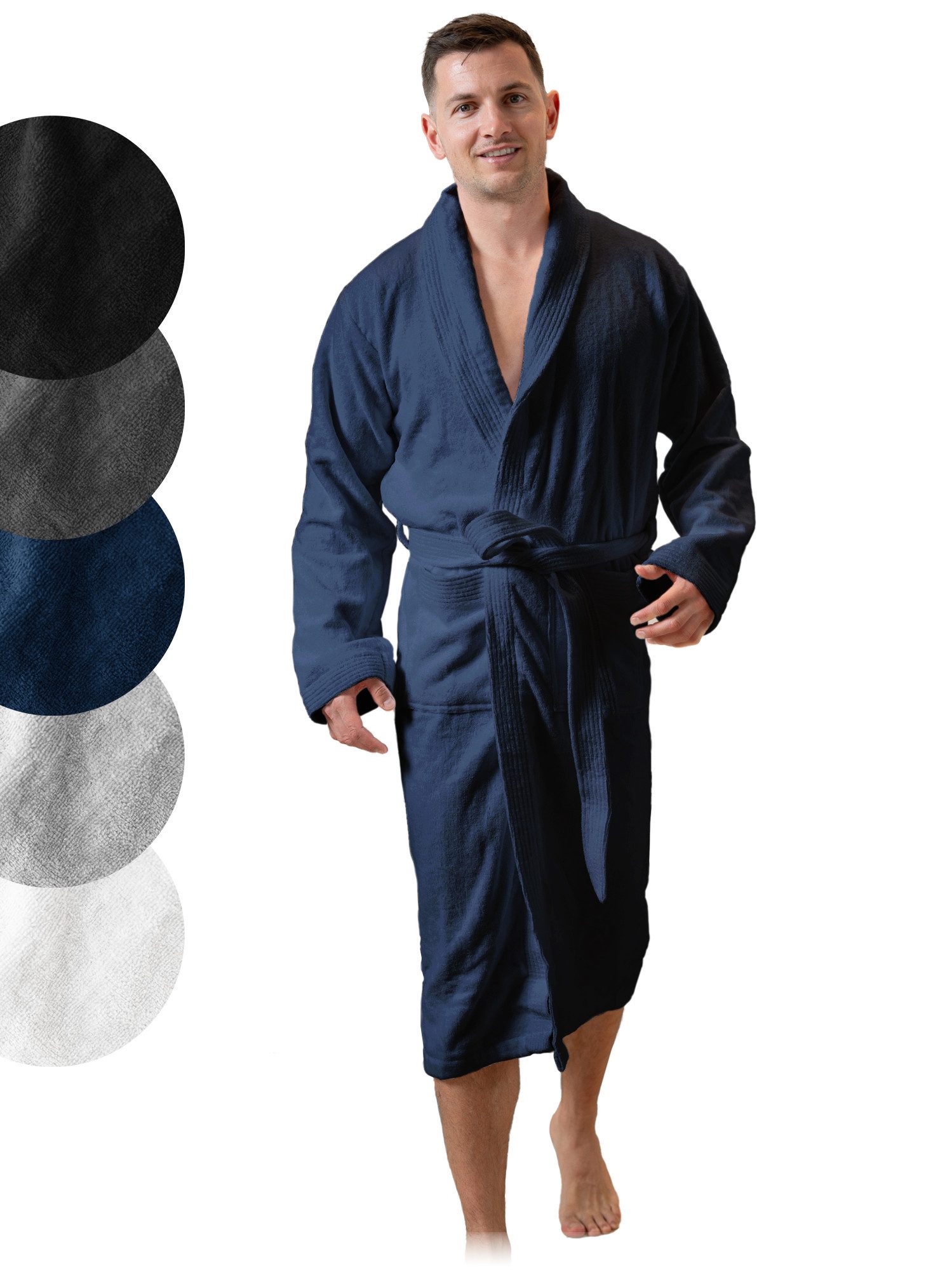 SIEGENTHAL Herrenbademantel Bademantel Herren Schalkragen Knielang, Schalkr günstig online kaufen