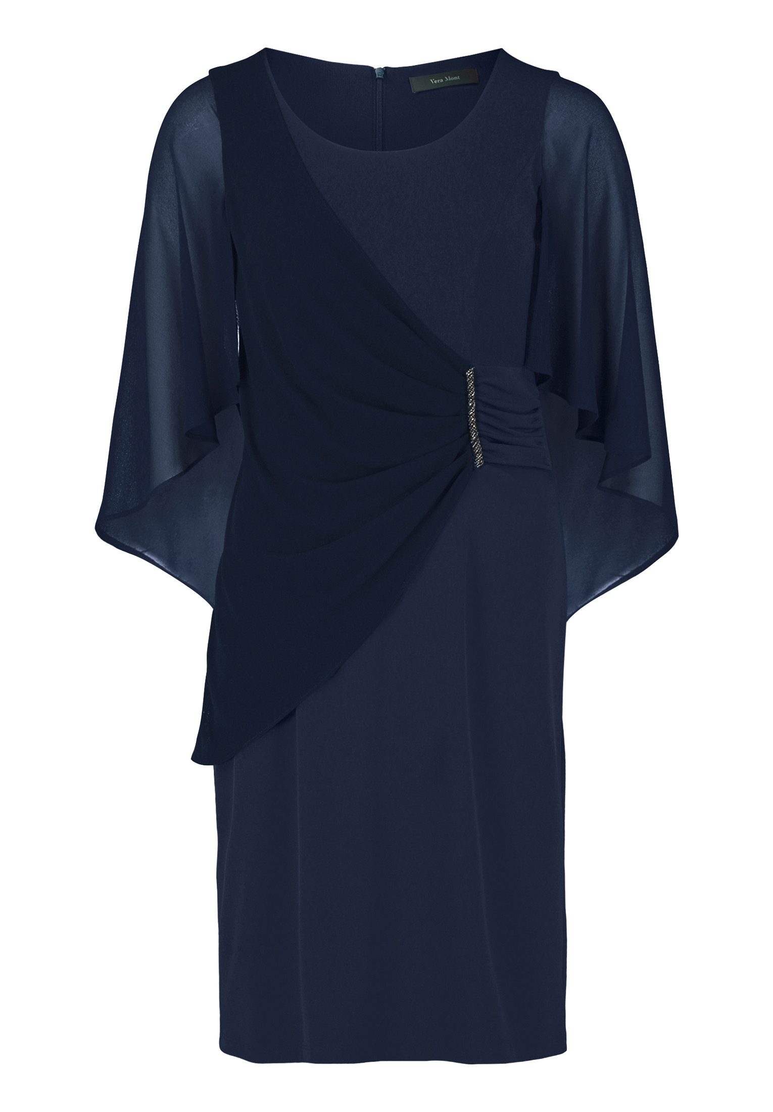 Vera Mont Cocktailkleid Damen mit Raffung Materialmix