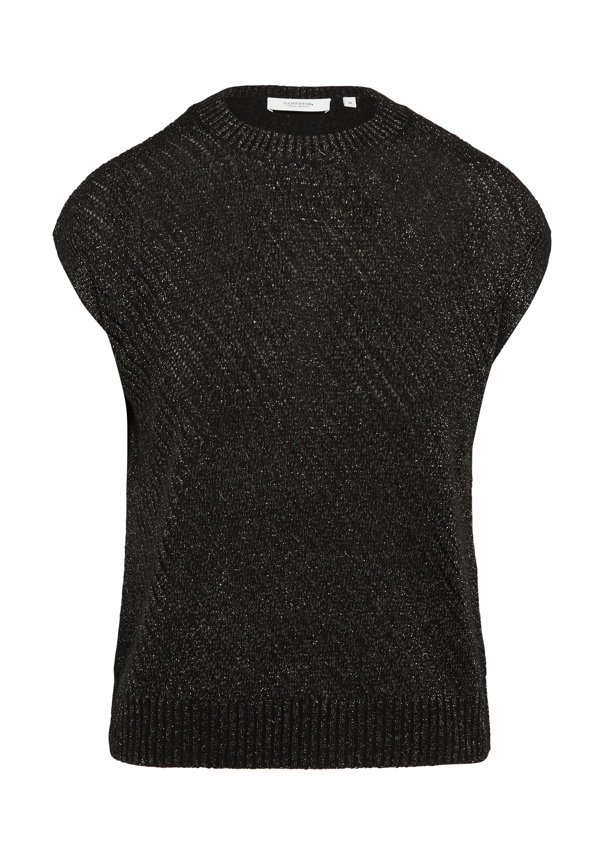 comma Rundhalspullover Strickpullunder Strickpullunder mit Ajourmuster günstig online kaufen