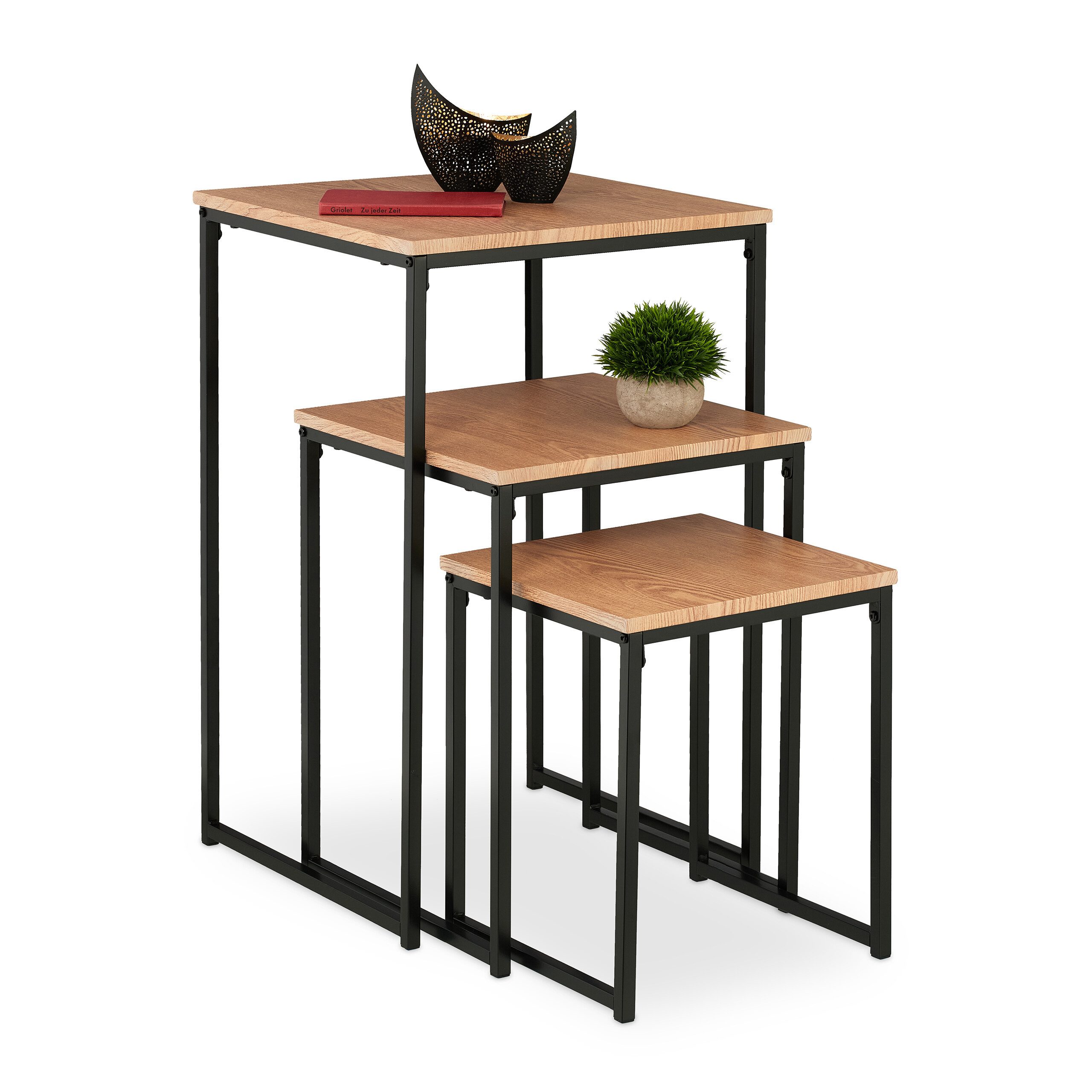 relaxdays Beistelltisch 3er Set (3er Set), C günstig online kaufen