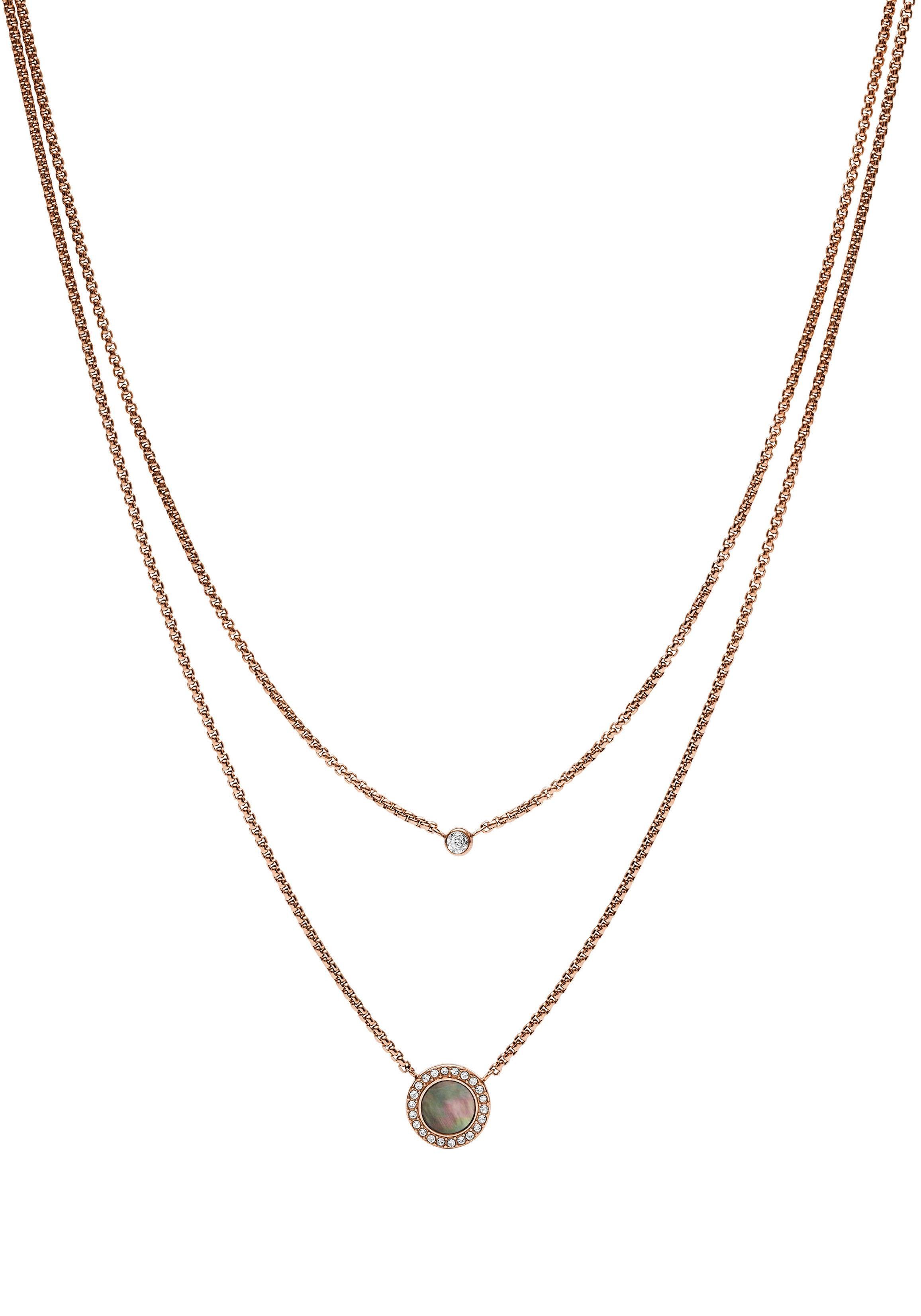 Fossil Kette mit Anhänger »CLASSICS, JF02953791«, mit Glassteinen und