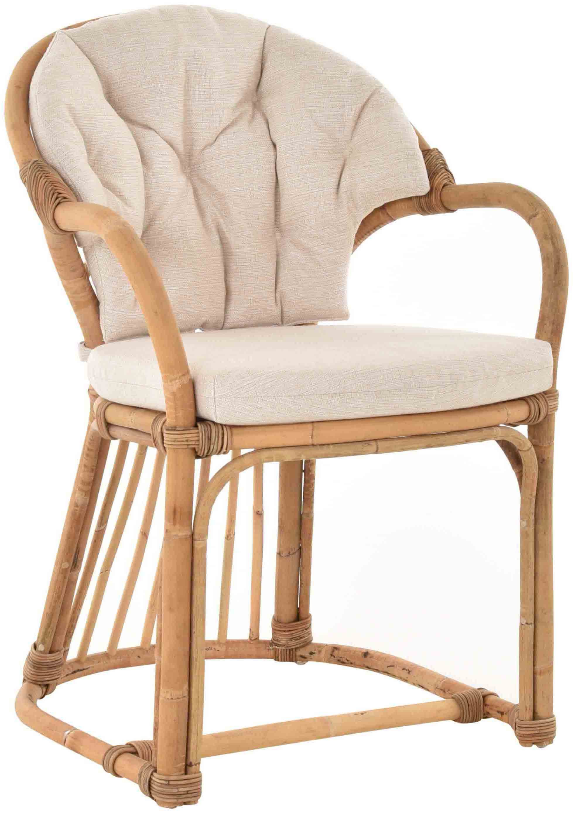 Krines Home Armlehnstuhl Armlehnstuhl Salle´ Klassischer Korbsessel Rattansessel Esszimmer, Korb-Stuhl aus Natur-Rattan