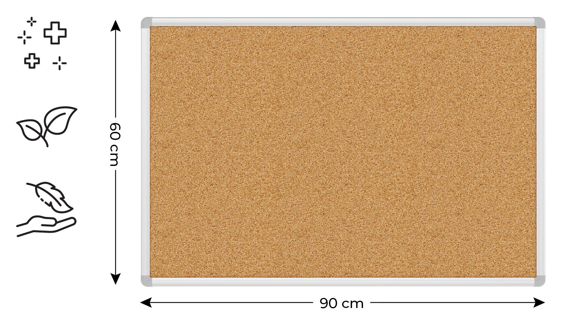 ALLboards Memoboard ALLboards Pinnwand mit Aluminiumrahmen Korktafel Korkwa günstig online kaufen