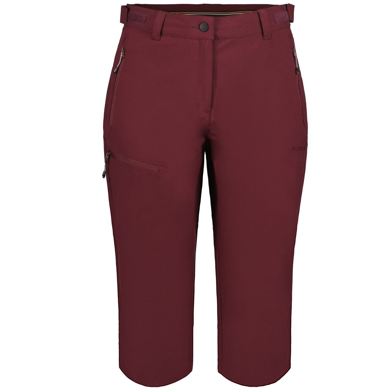 (0-tlg) dreiviertel Hose Beattie Weinrot Damen / Outdoorhose Icepeak Caprihose