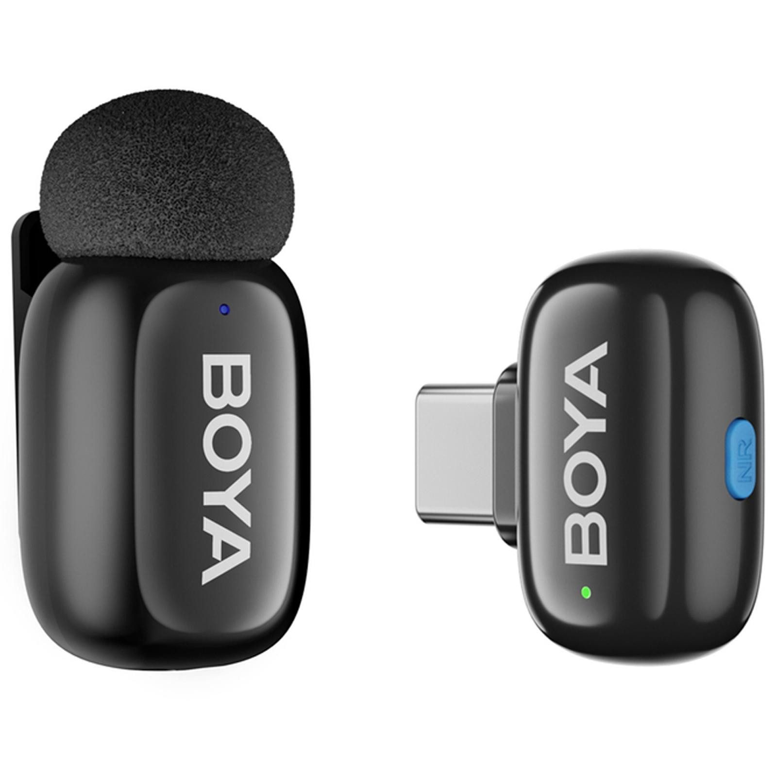 BOYA Mikrofon BOYA mini 2-02 USB C Mikrofon kabellos (4-tlg), Lavalier Mikrofon Set USB C für Video Aufnahme Streaming Interview