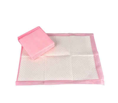 HMH Hundematte Welpenunterlagen 33x45cm 10 Stück Puppy Pads extrem saugstark Trainingsunterlagen für Welpen in Pink-Weiß PIPI Matten für Hunde zur Sauberkeitserziehung