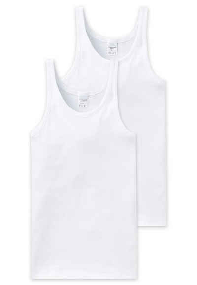 Schiesser Unterhemd 2er Pack Cotton Essentials Feinripp (Spar-Set, 2-St) Unterhemd - Baumwolle - Strapazierfähig