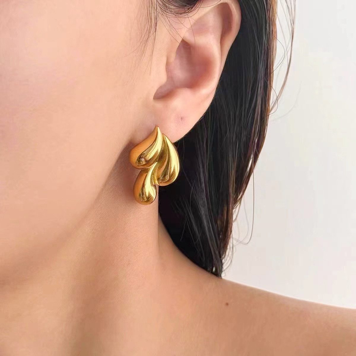 KARMA Paar Ohrstecker Damenohrringe Ohrstecker Tropfenform Gold Silber Ohrr günstig online kaufen