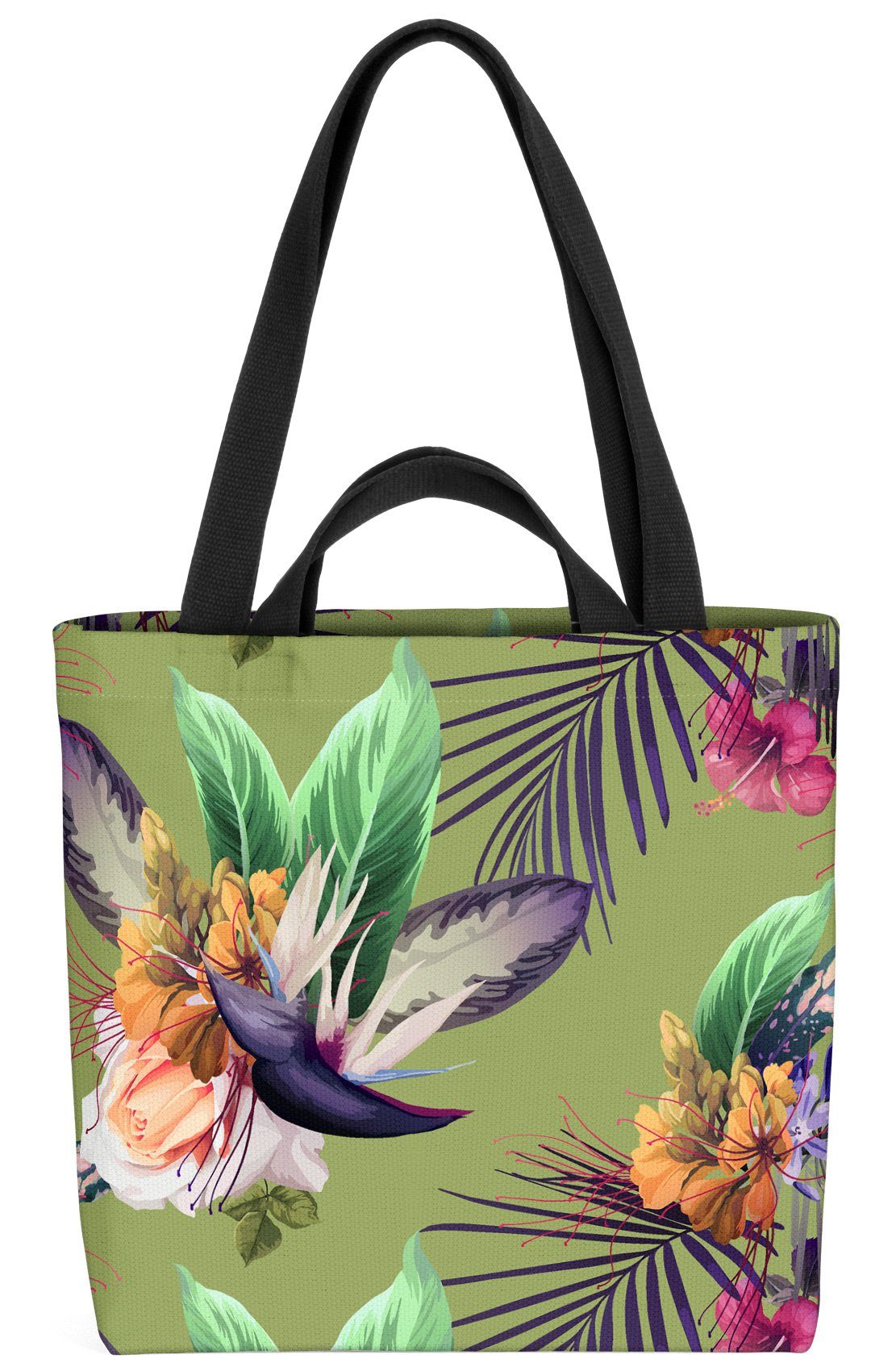 VOID Henkeltasche (1-tlg), Tropisches Blumenmuster Tropen-Wald Blumen-Muster geblümt Hibiskus Hawai | Henkeltaschen