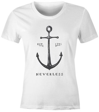 Neverless Print-Shirt Damen T-Shirt Anker Slim Fit Neverless® mit Print