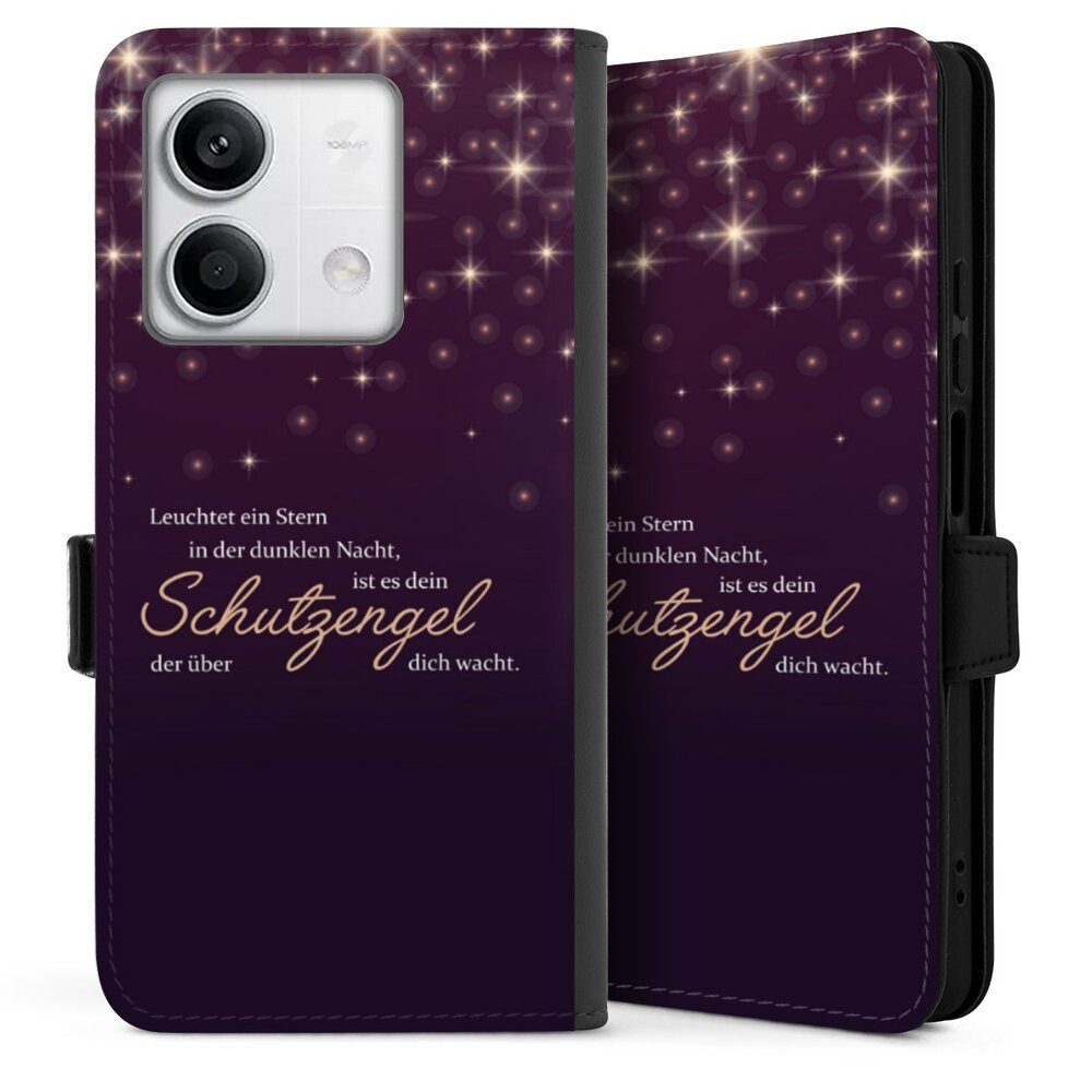 DeinDesign Handyhülle Schutzengel Sprüche Spruch Schutzengel, Xiaomi Redmi Note 13 5G Hülle Handy Flip Case Wallet Cover