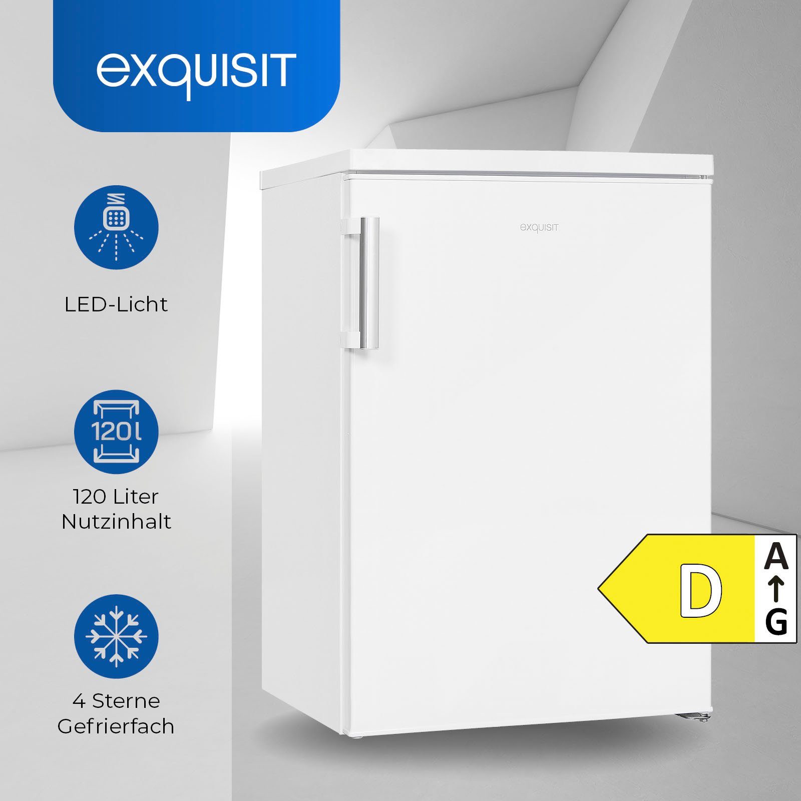 exquisit Kühlschrank KS16-4-H-010D breit weiss, weiß cm 56 cm hoch, 85
