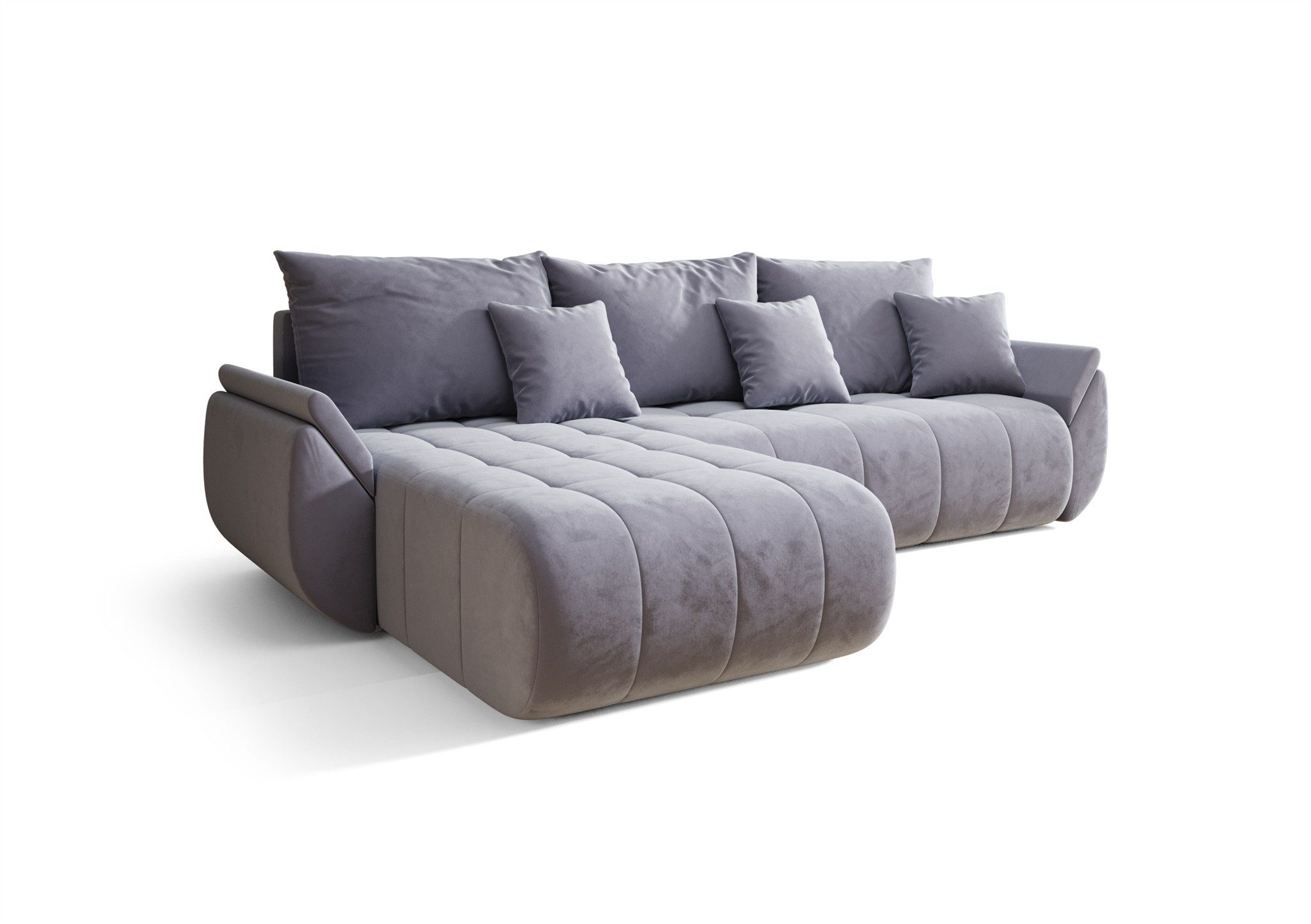 Fun Möbel Ecksofa Sofa Schlafsofa AKITA Stoff Monolith, inkl. 3 Zierkissen, inkl. Bettkasten