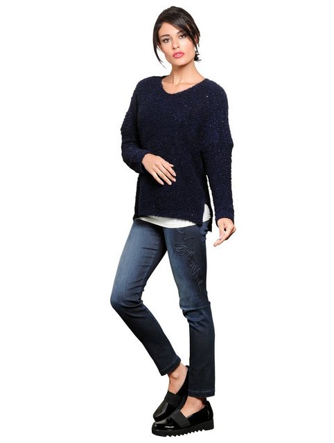 Hosen - Alba Moda Jeans mit Applikationen am Außenbein › blau  - Onlineshop OTTO