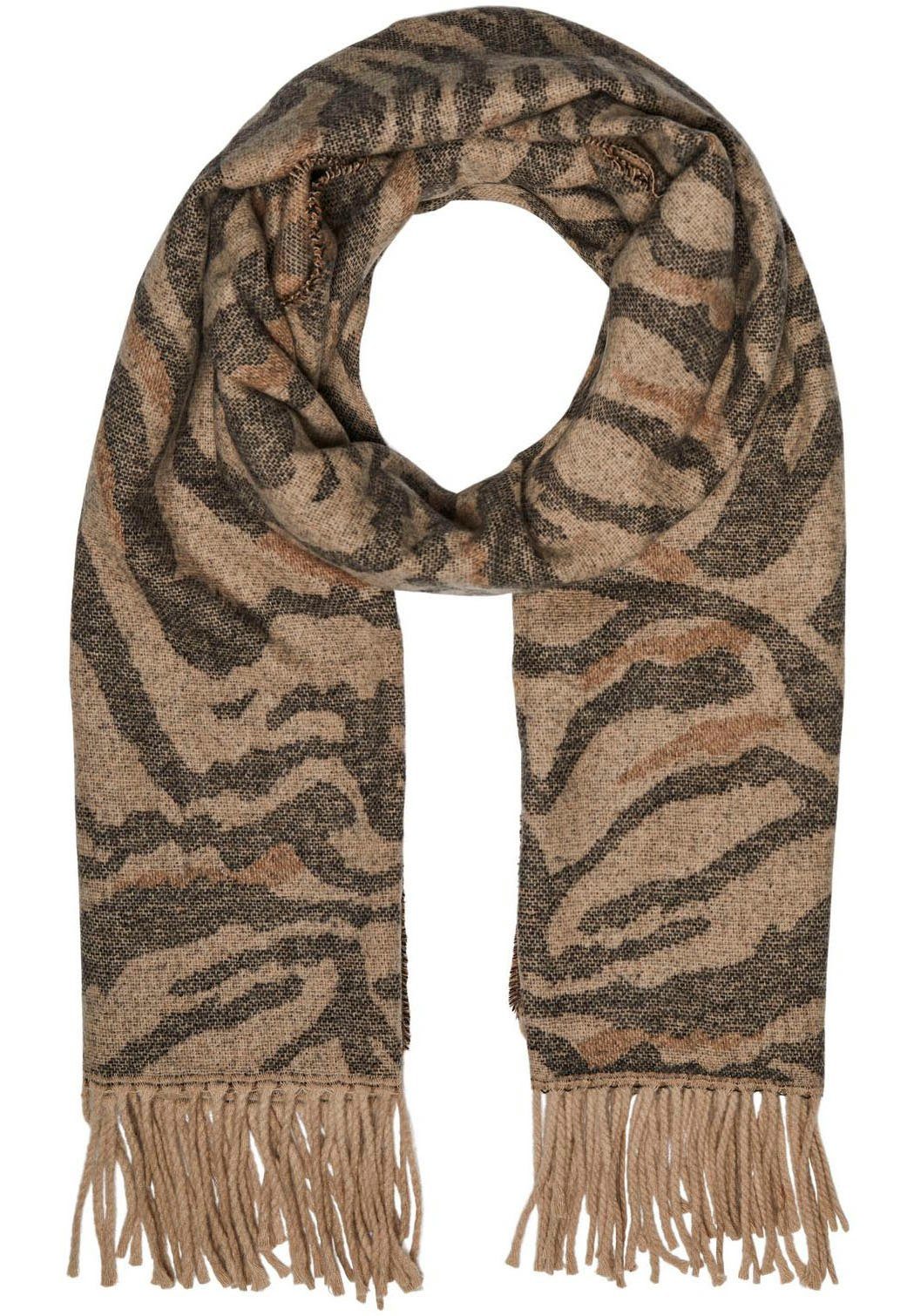 NOOS Pepper Modeschal White pieces AOP:TIGER WOOL PCJIRA SCARF