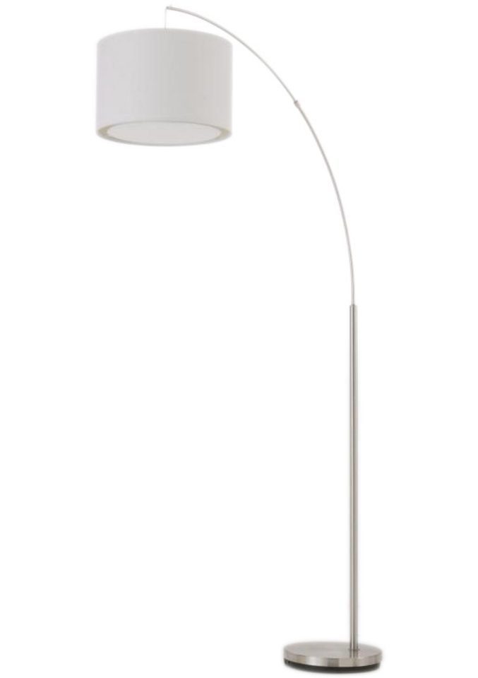 Brilliant Bogenlampe Clarie, ohne Leuchtmittel, 1,8m Höhe, E27 max. 60W, Stoffschirm, Metall/Textil