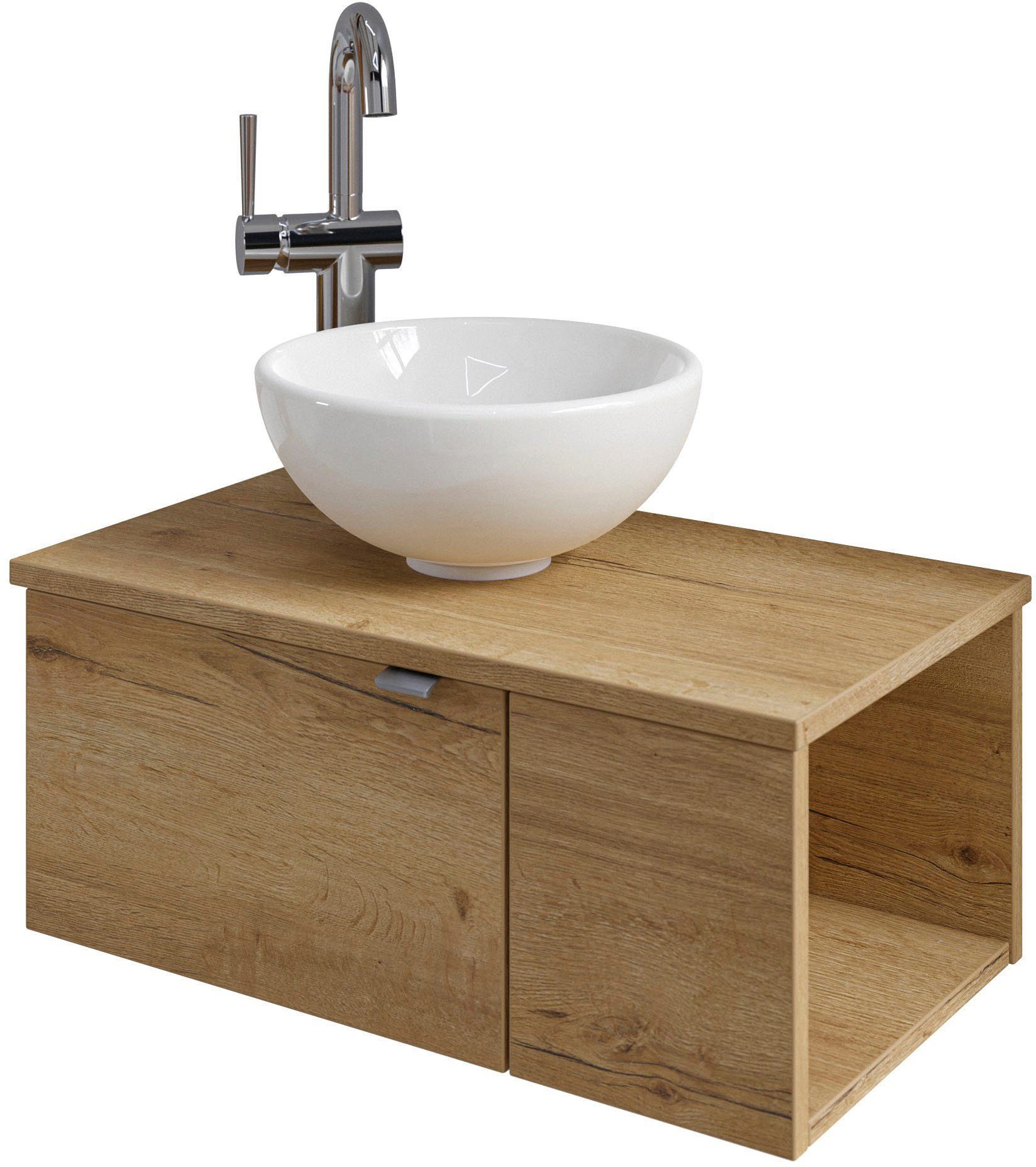 Saphir Waschtisch "Serie 6915 Waschschale mit Unterschrank für Gästebad, Gä günstig online kaufen