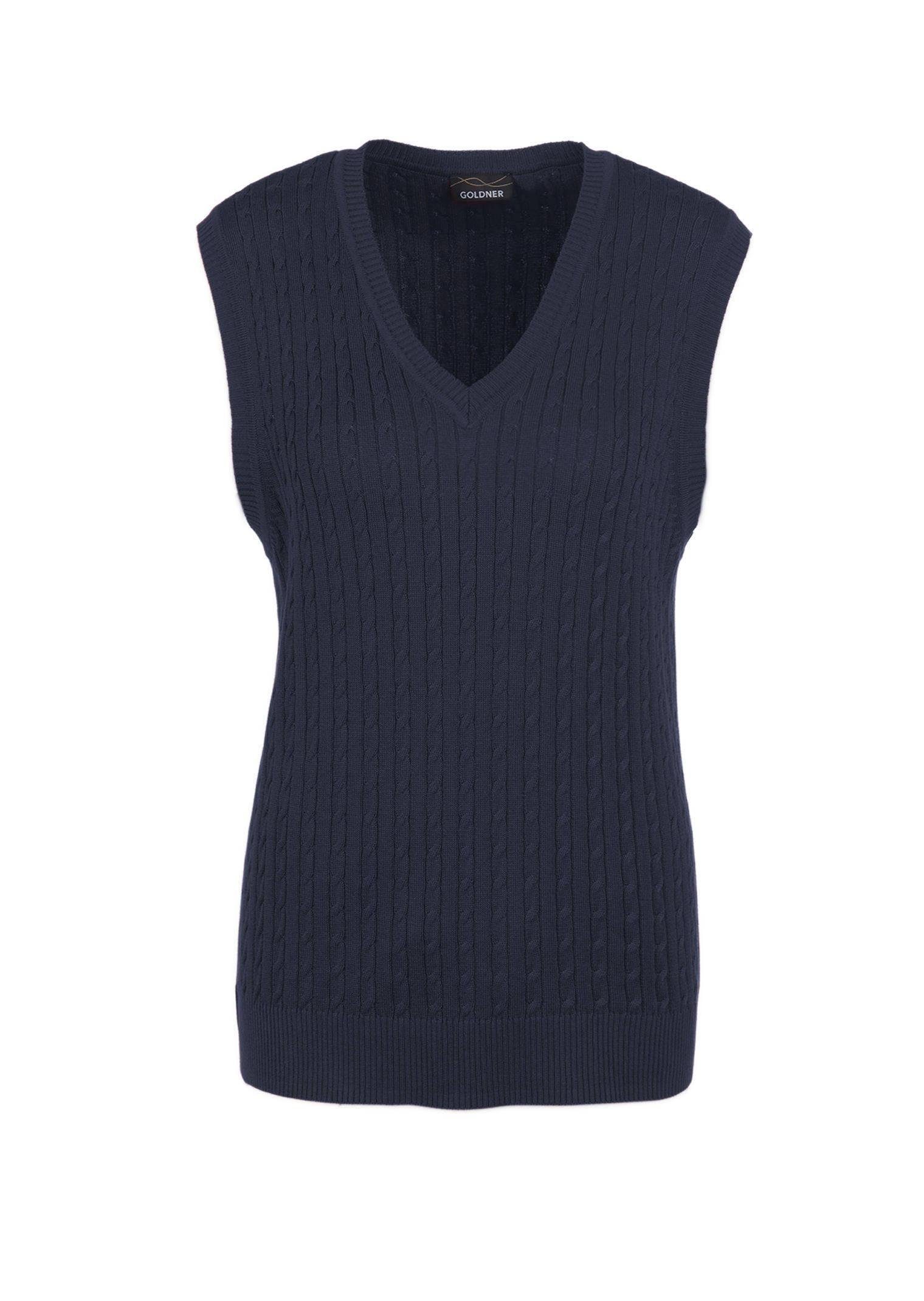 GOLDNER Pullunder Pullunder mit zeitlosem Zopfmuster günstig online kaufen