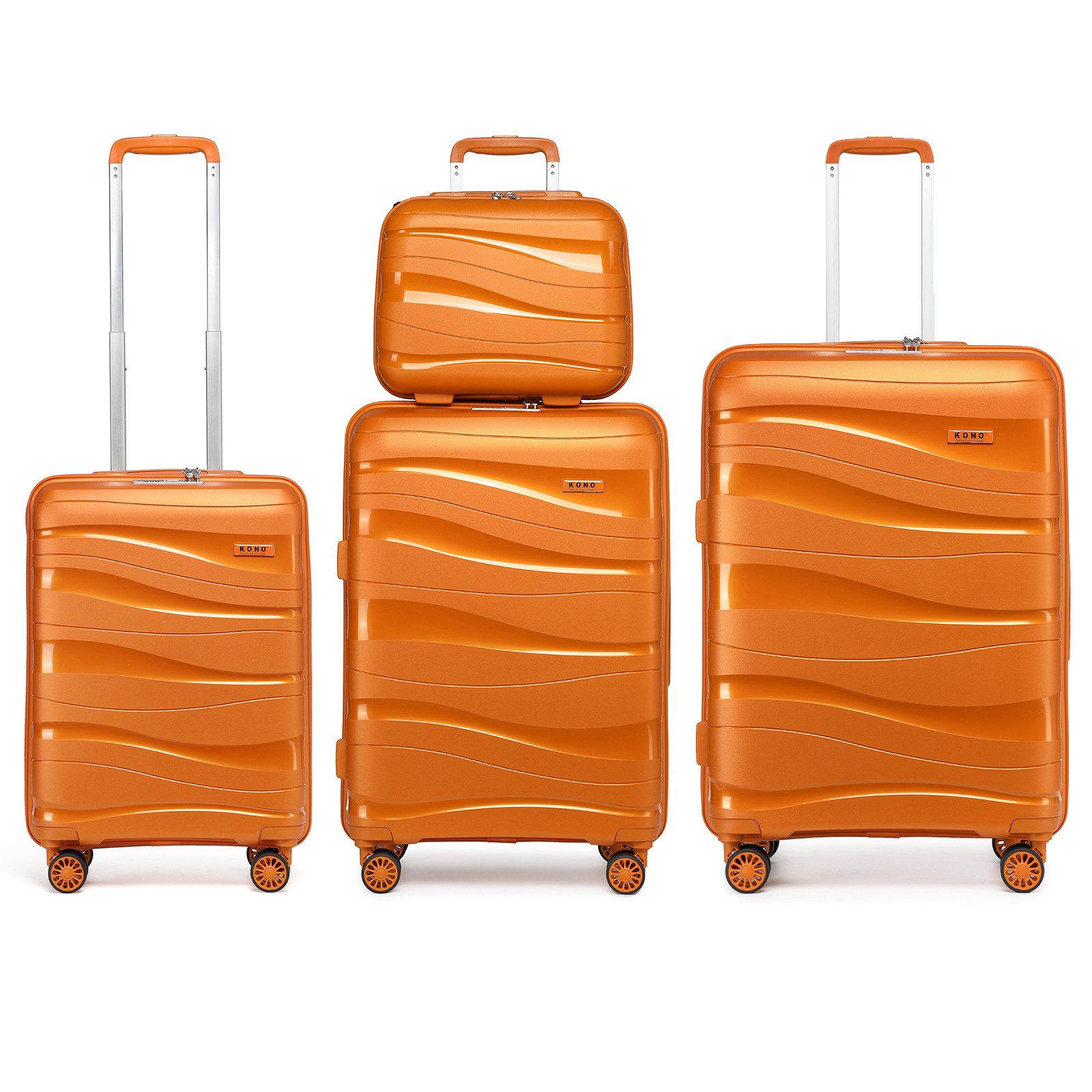 KONO Kofferset 4-teiliges Reisekoffer-Set mit Beautycase, (4 tlg) günstig online kaufen