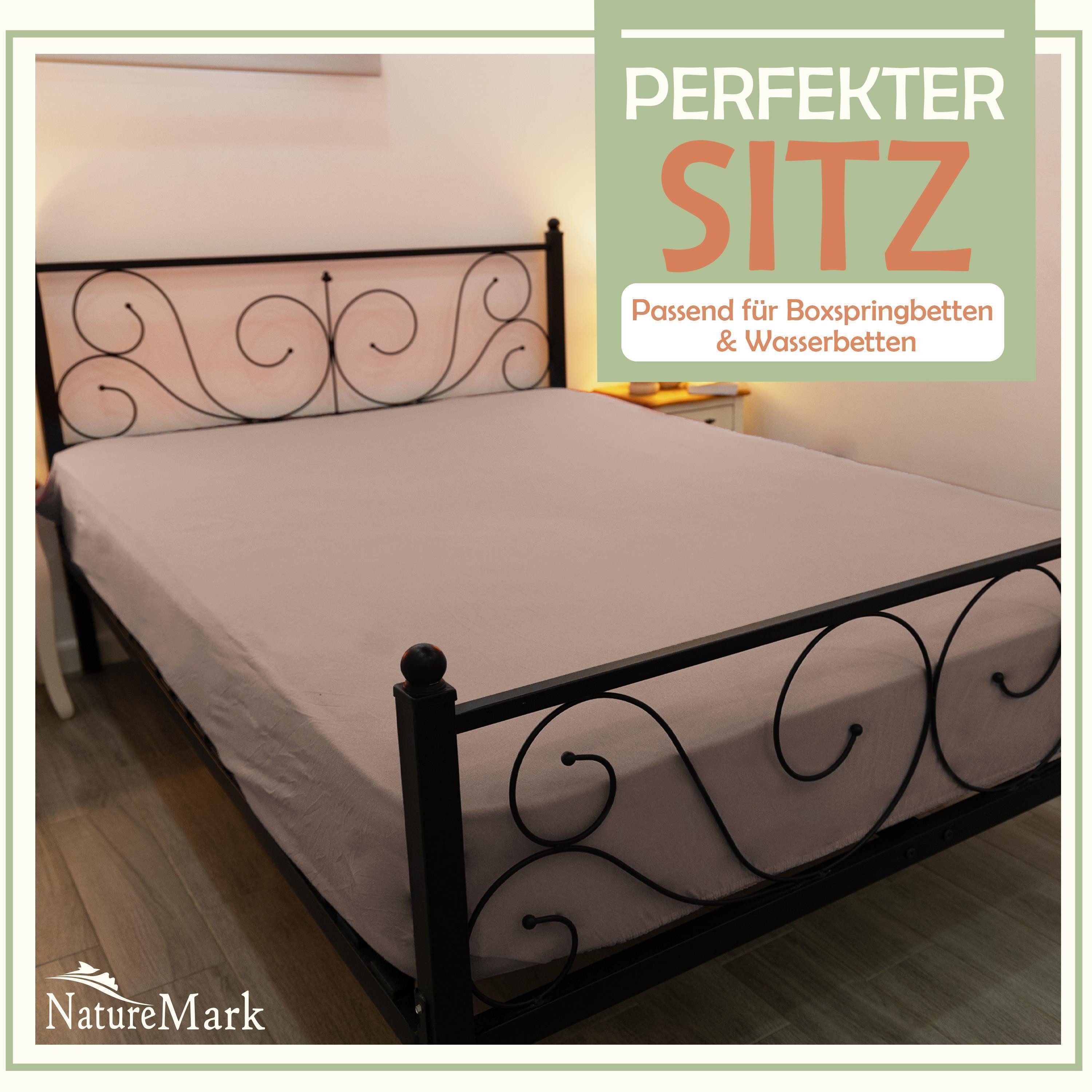 NatureMark Spannbettlaken Mikrofaser Spannbetttuch, Polyester, Gummizug: ru günstig online kaufen