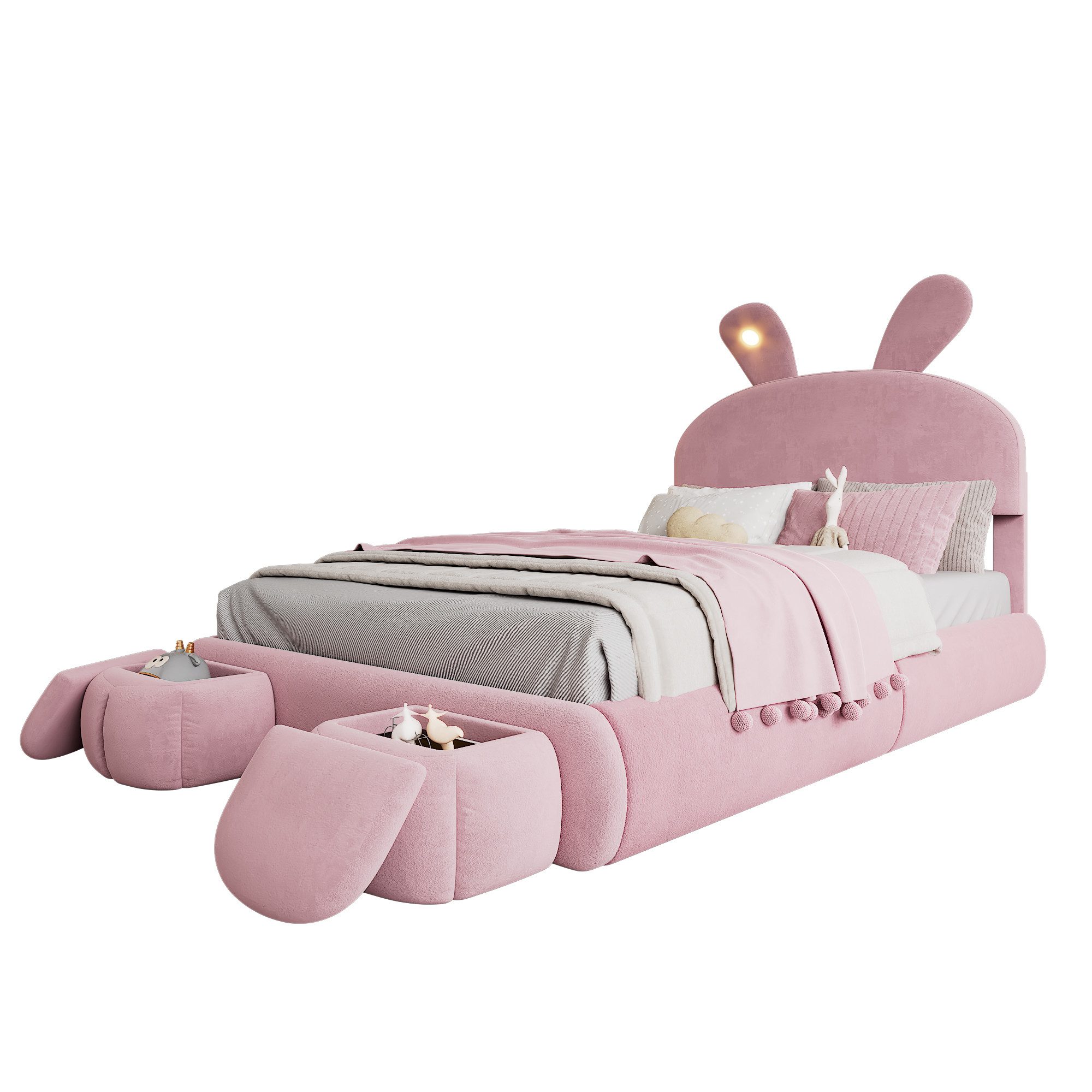 OKWISH Kinderbett Funktionsbett Stauraumbett Polsterbett (140x200 günstig online kaufen