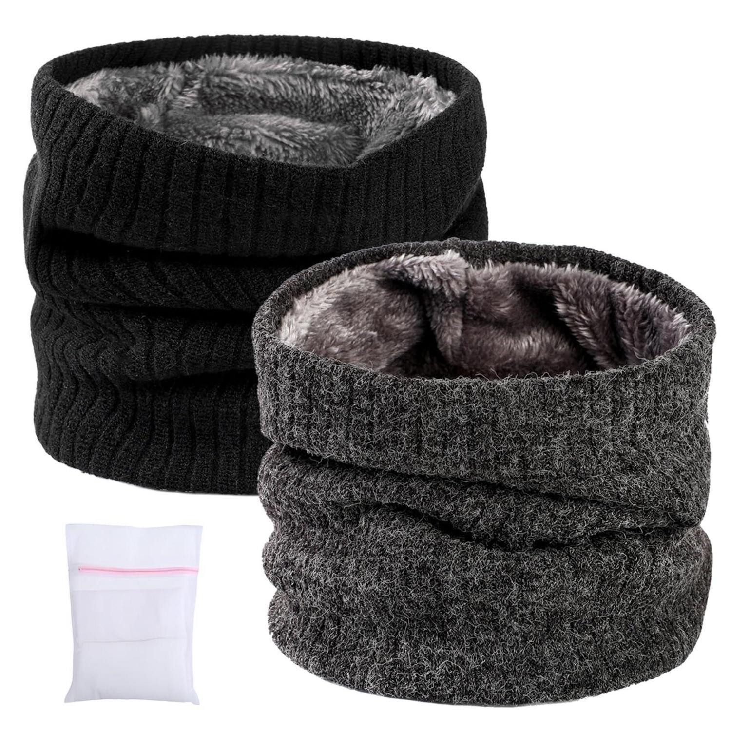 LuxusKollektion Loop Winter Schlauchschal Herren Fleecegefüttert, (2-St)