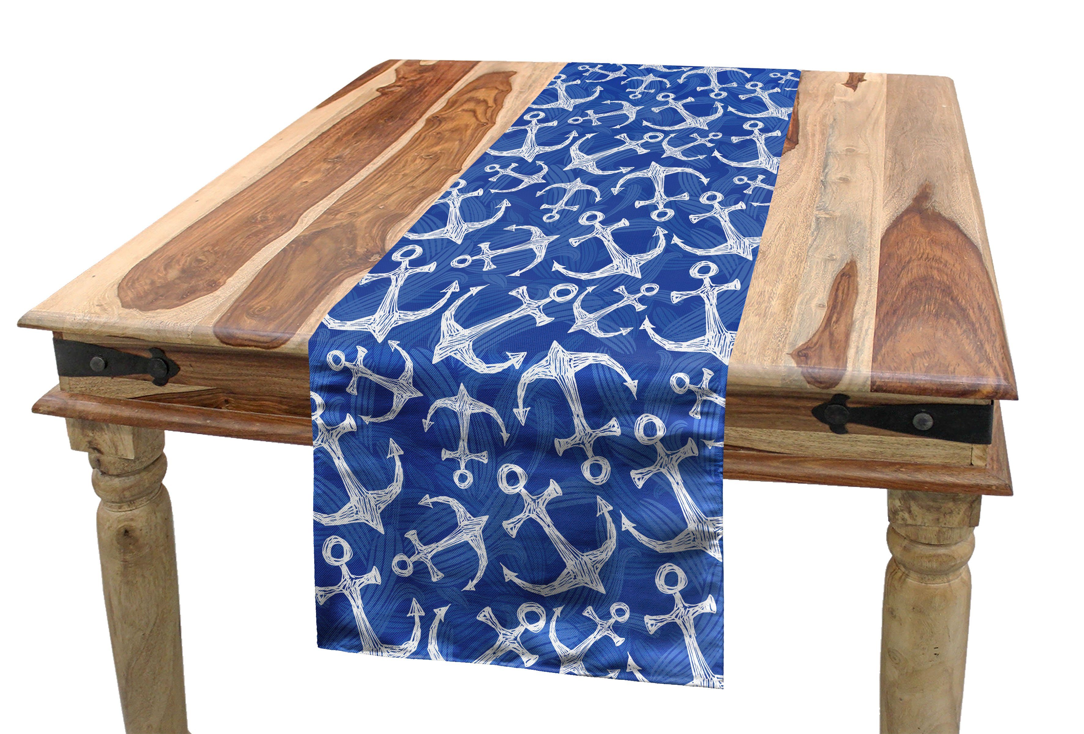 Abakuhaus Tischläufer Esszimmer Küche Rechteckiger Dekorativer Tischläufer, Ozean Marine Life Ausrüstungen