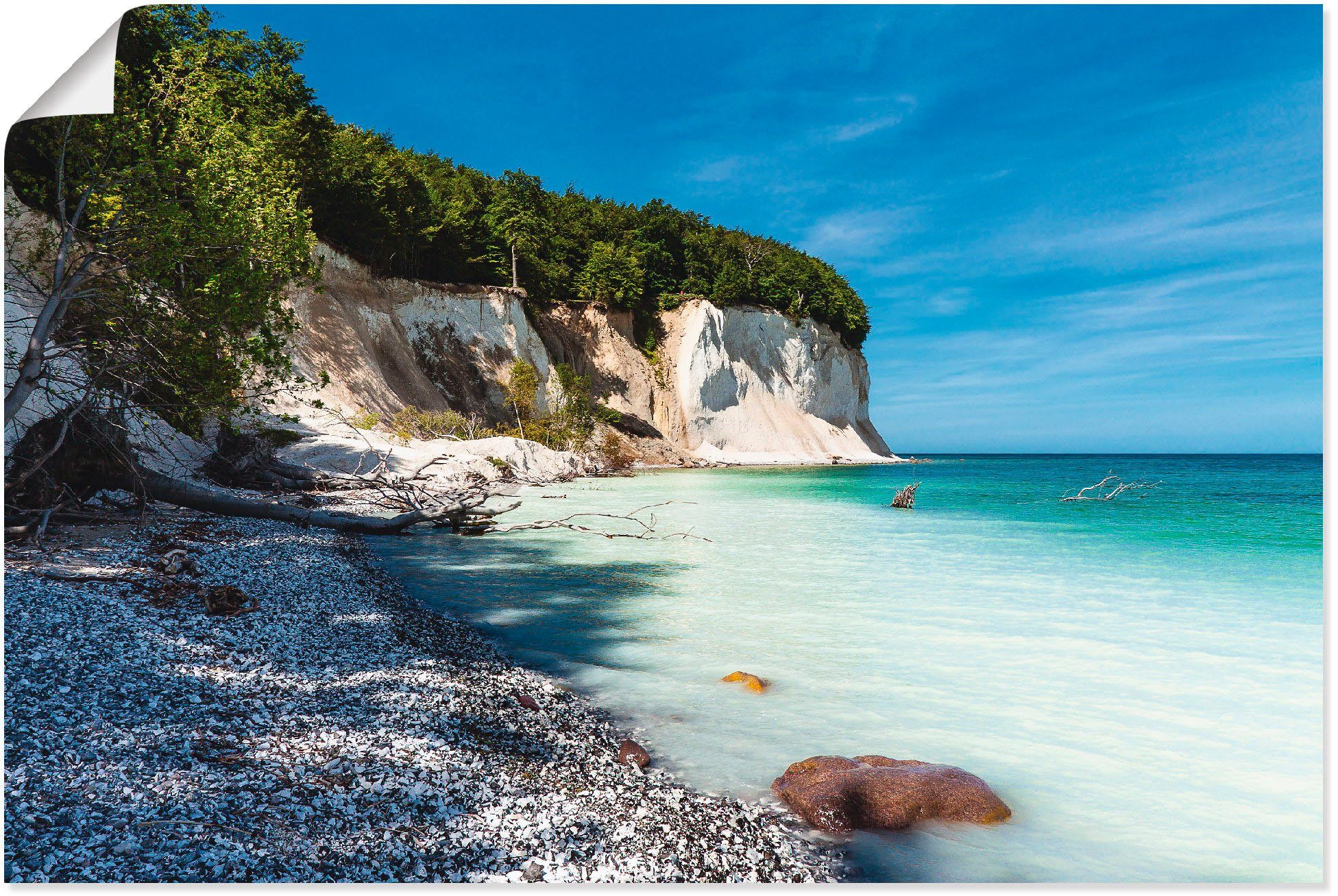 Leinwandbild, Artland Größen Kreidefelsen Insel Alubild, Wandbild St), Wandaufkleber auf der als versch. in Poster (1 Küste oder III, Rügen