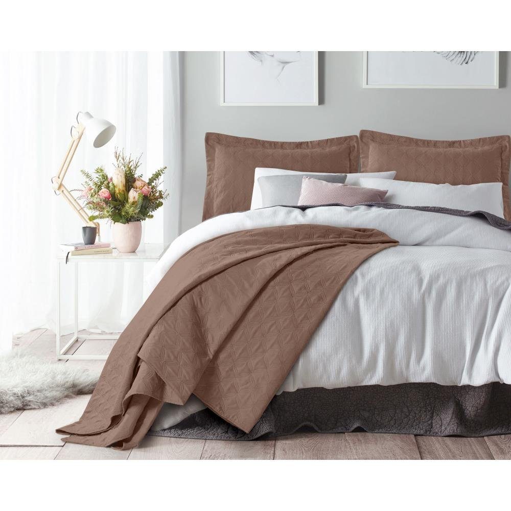 Taupe Twin-Bett 2 Tagesdecke atmungsaktiv - Sitheim-Europe, Kissenbezüge 60x70, - + Chrone 260x250 Sleeptime Gut - Tagesdecke