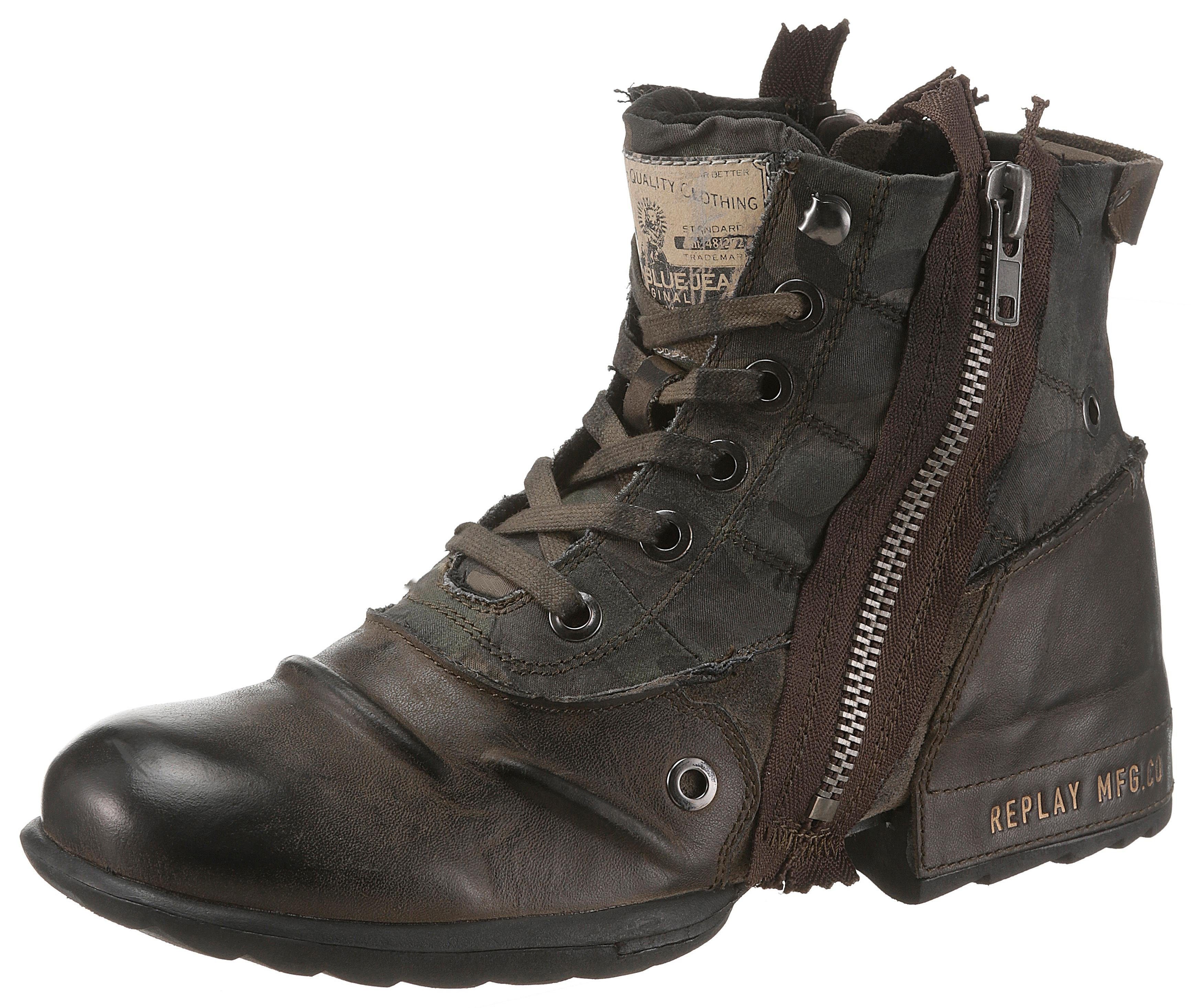 Replay »Clutch« Schnürboots mit gewachstem Canvas und Handfinish online