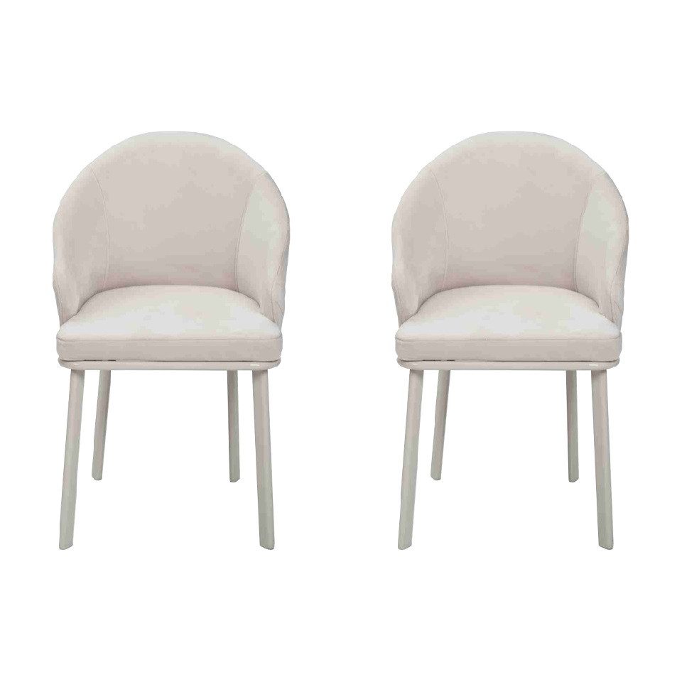 Esszimmerstuhl Zeitgemäße Esszimmer Weiß 2x Stühle Design Küchen Gepolsterte