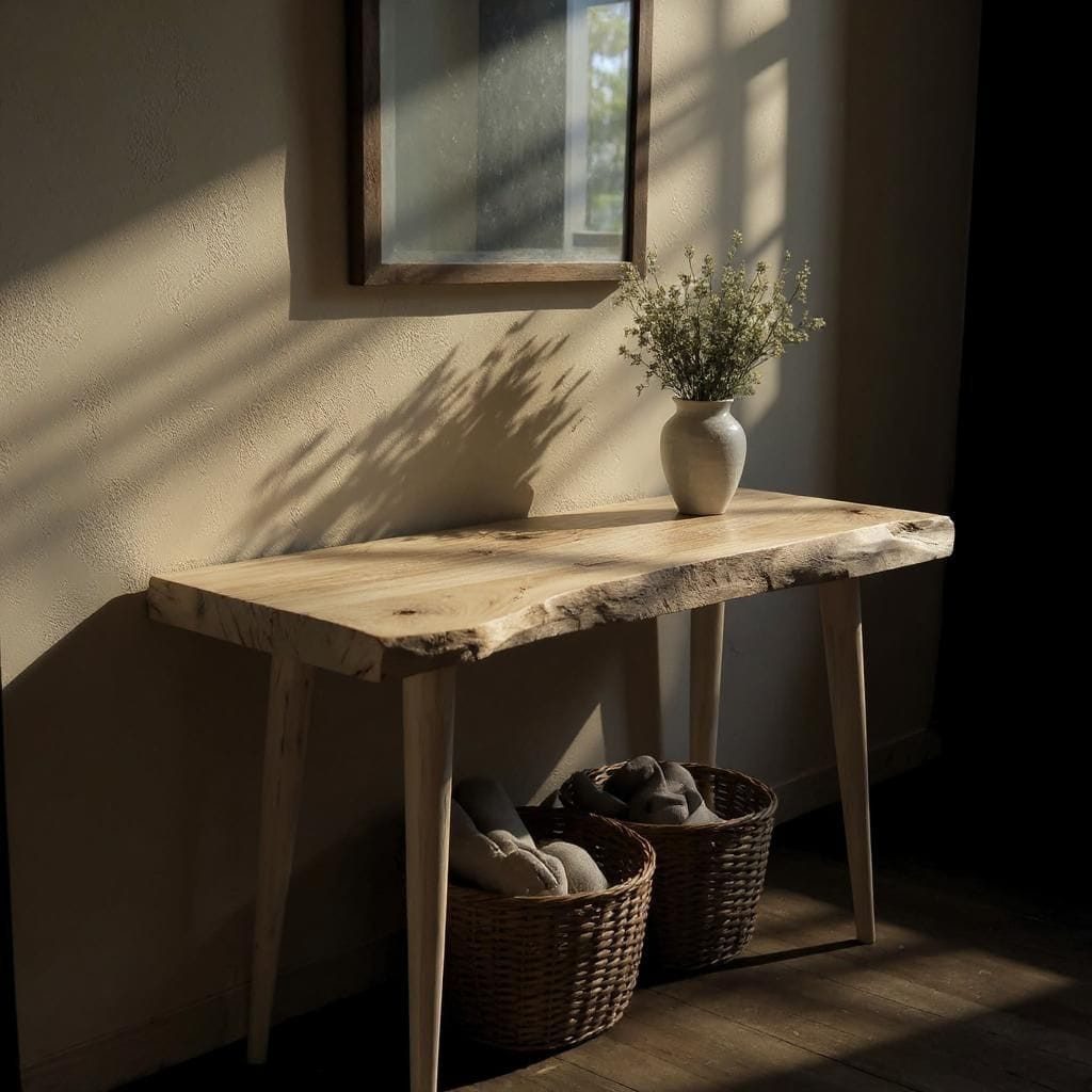 DaoWood Konsolentisch Konsolentisch Beistelltisch Flurtisch Wandtisch MassivHolz