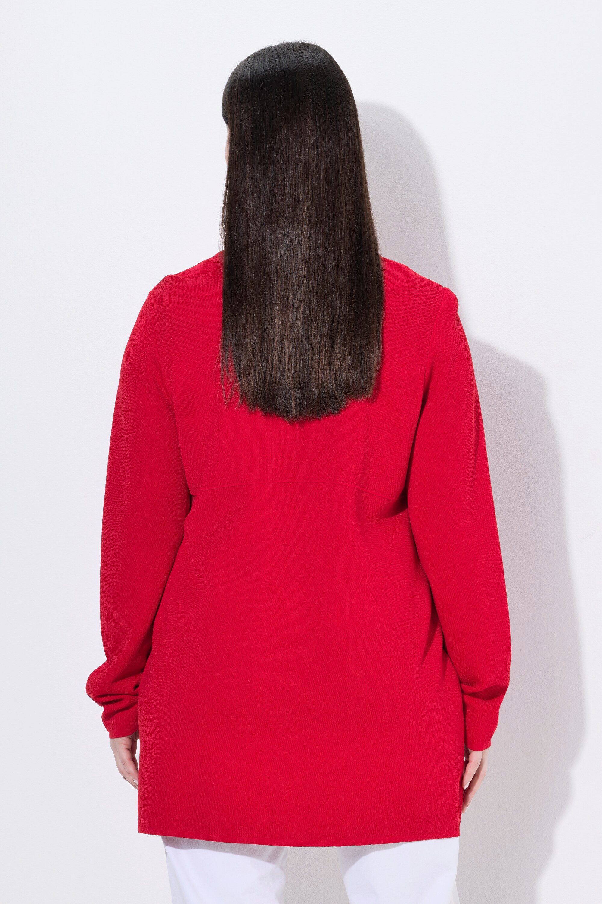 Ulla Popken Strickjacke Strickjacke Waffelstruktur Collegekragen Langarm