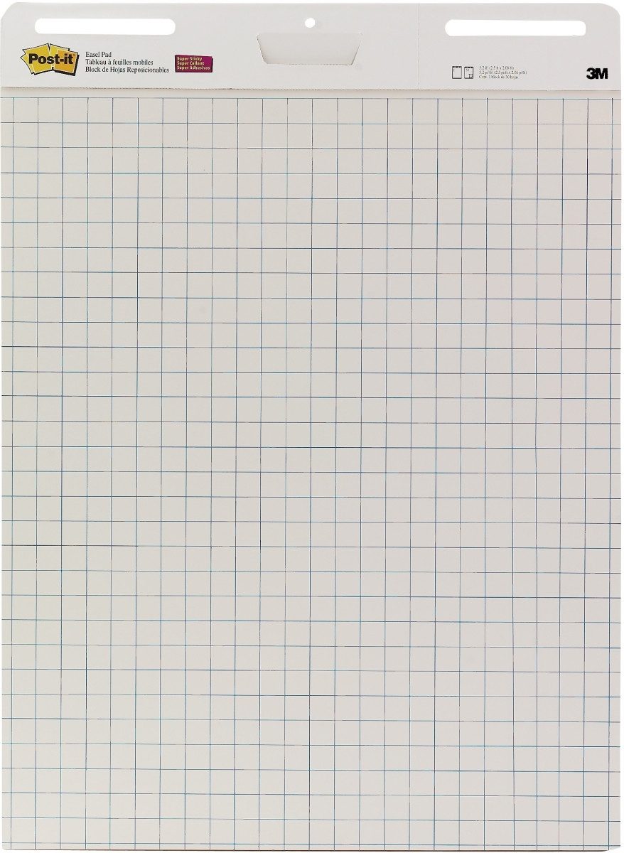 Flipchartblock Flipchart-Block Super Sticky Meeting Chart 90g/qm kariert 30 Blatt wei