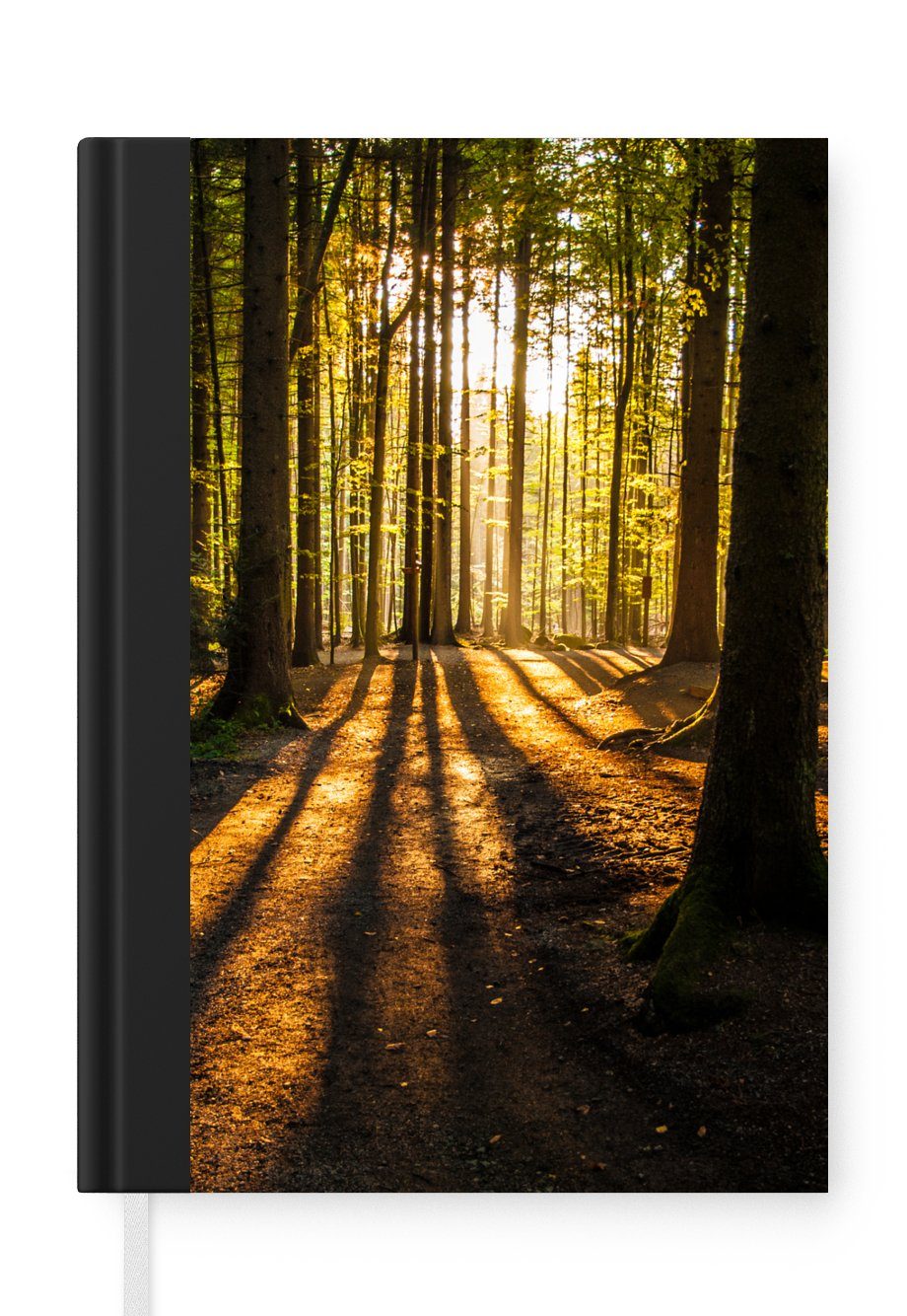 MuchoWow Notizbuch Sonne - Bäume - Wald - Landschaft - Natur, Journal, Merkzettel, Tagebuch, Notizheft, A5, 98 Seiten, Haushaltsbuch