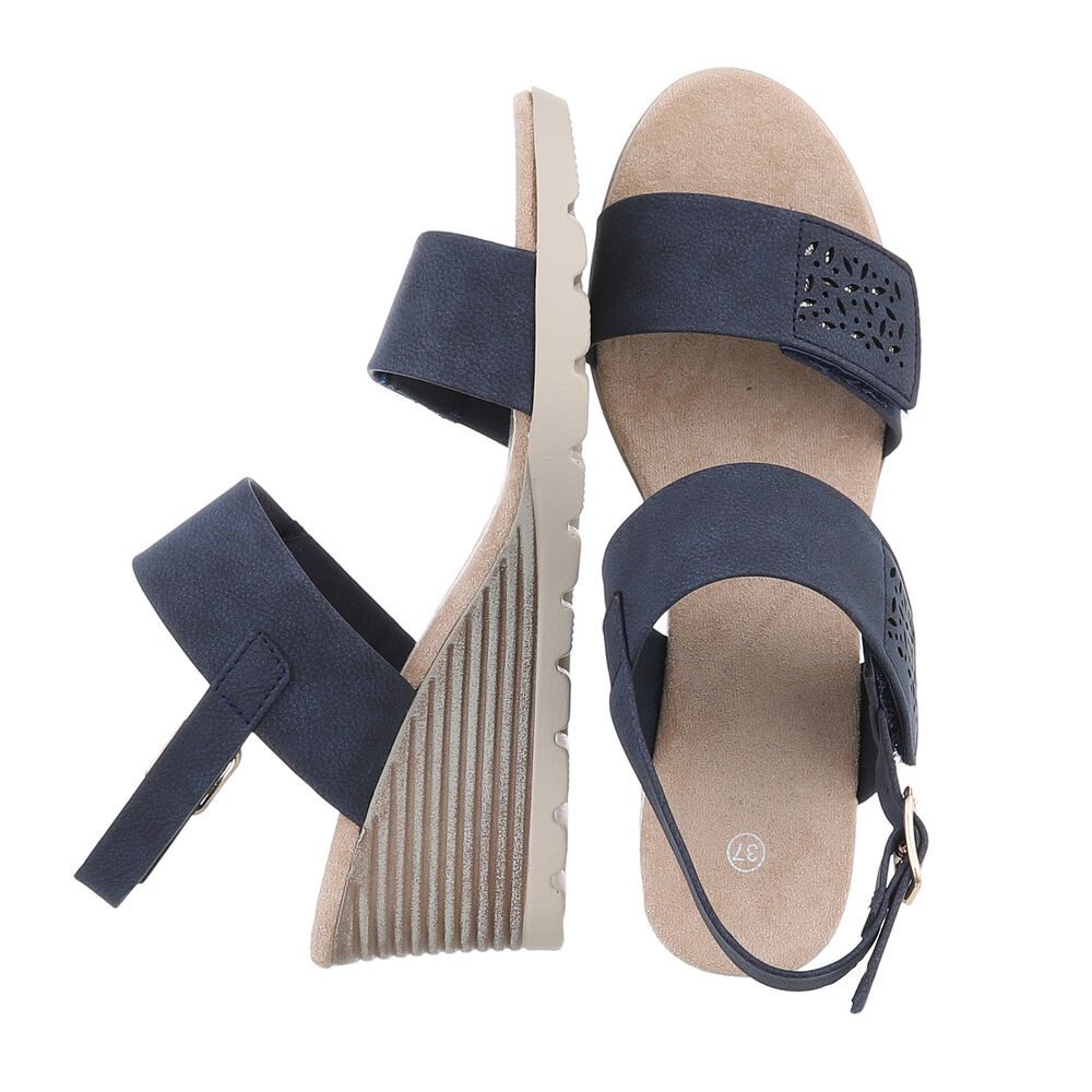 Ital-Design Damen Freizeit Keilsandalette (86706857) Keilabsatz/Wedge Keilsandaletten in Dunkelblau – Bild 2 von 4